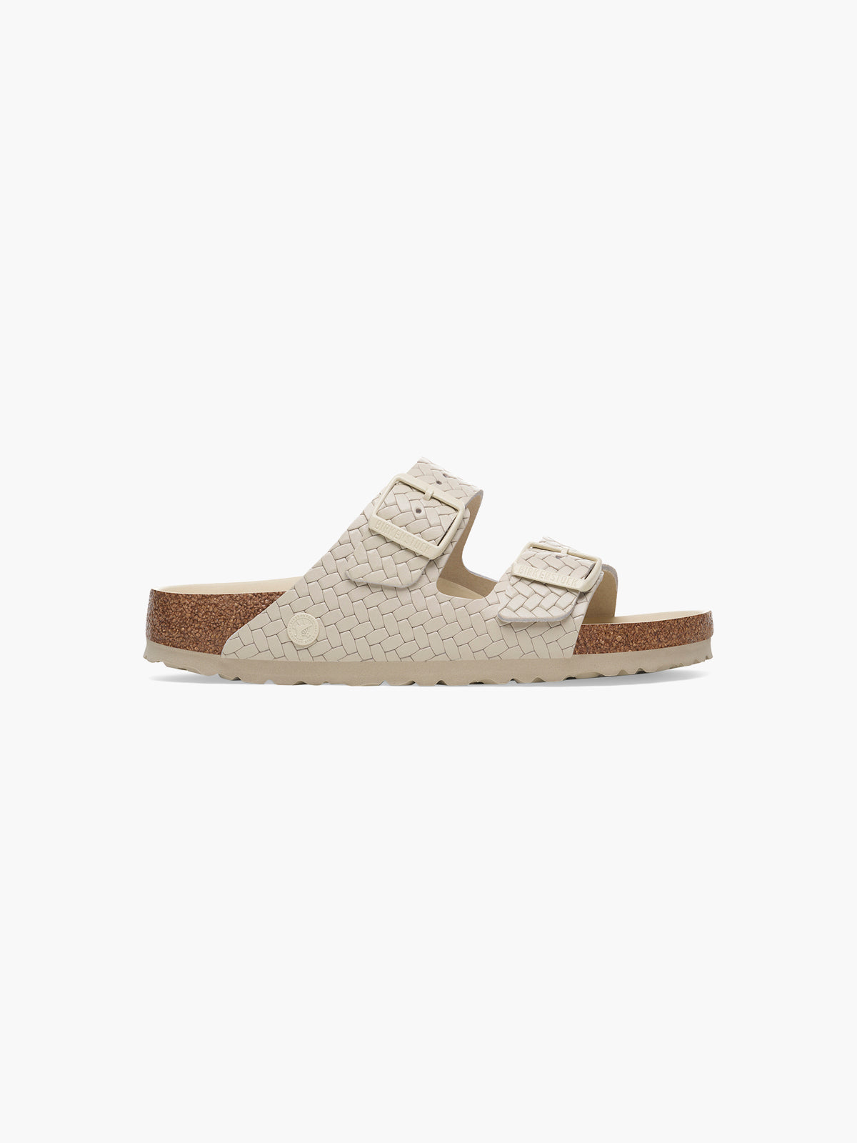 Birkenstock Arizona Natural Leather Woven Embossed Ecru