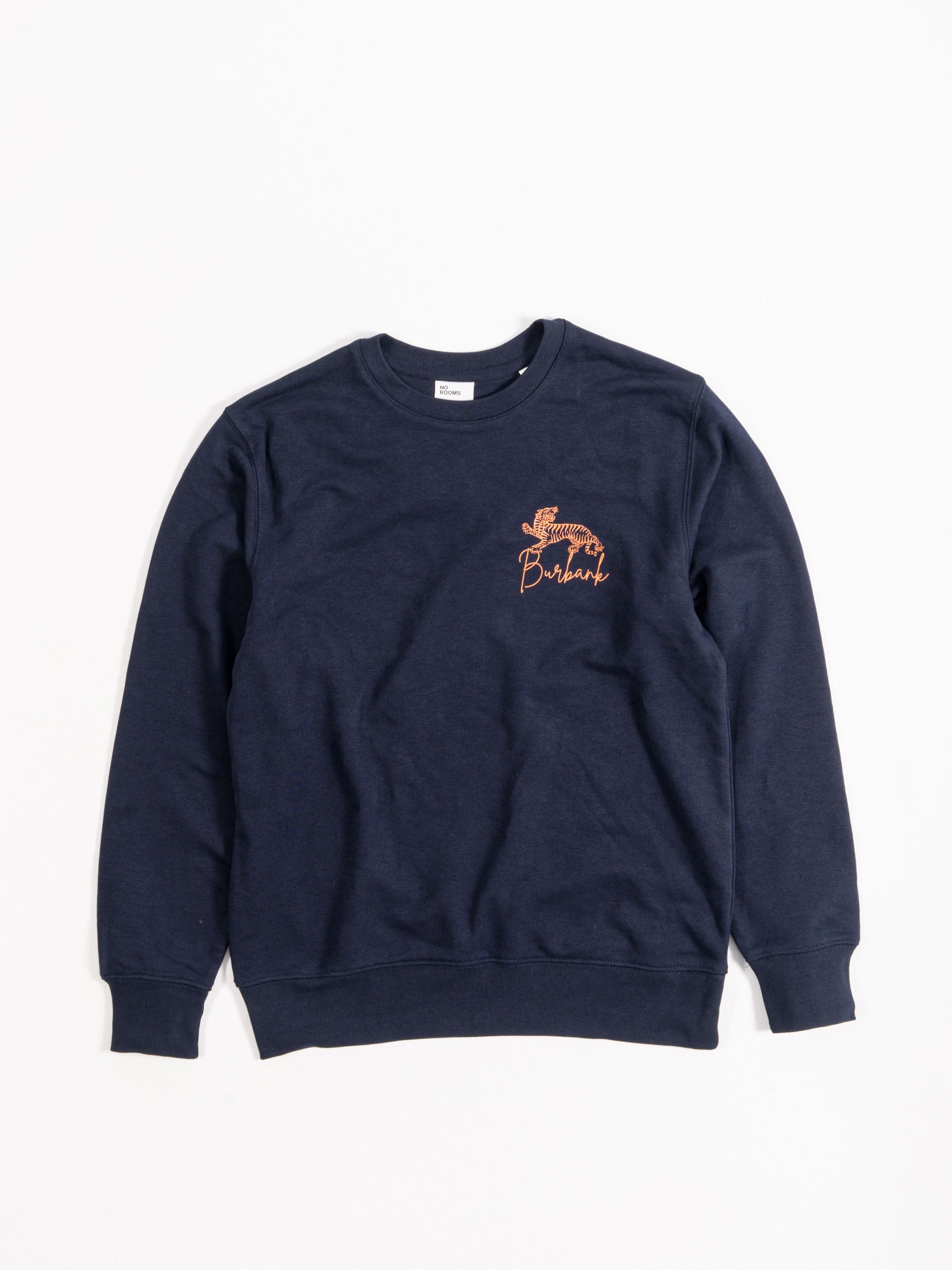 Burbank Classic Logo Crewneck Sweater Dark Blue