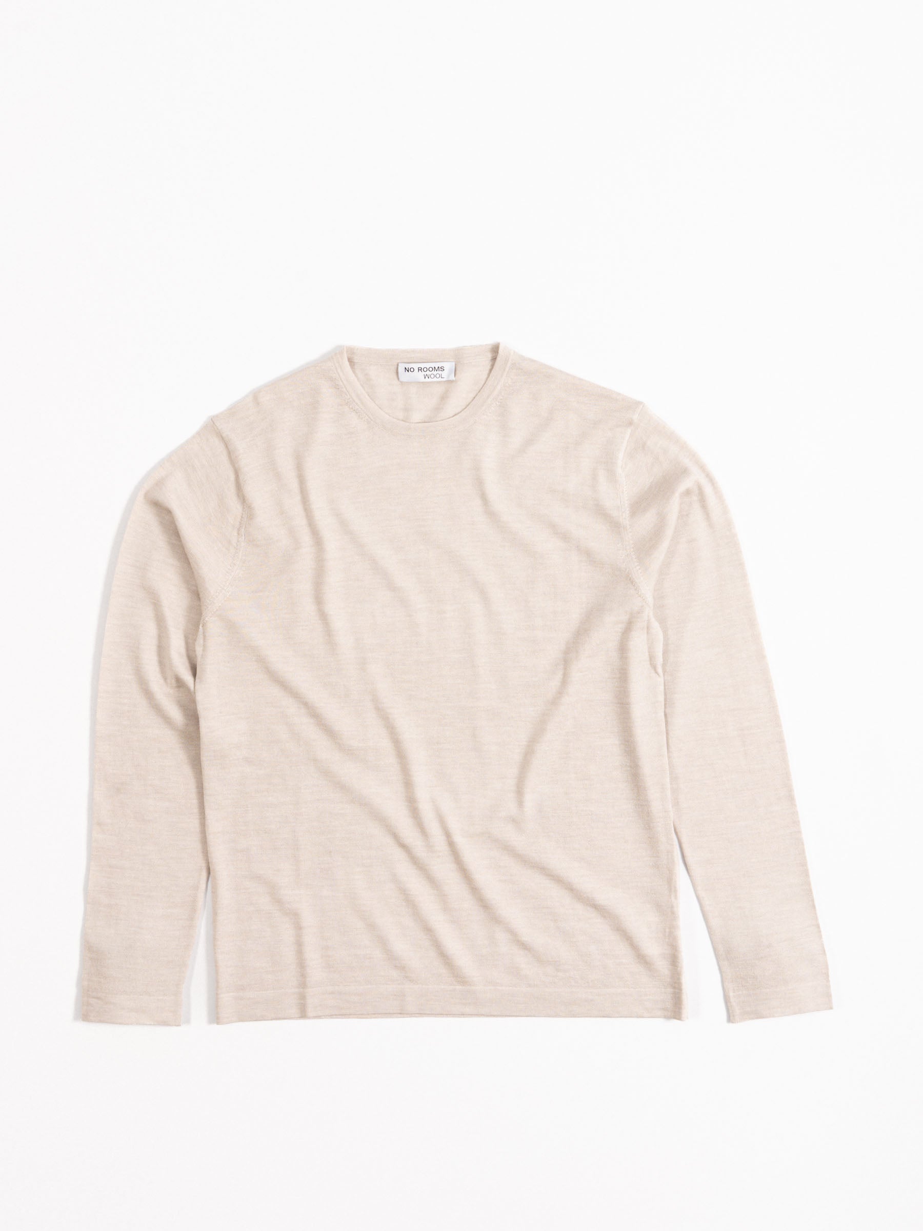 No Rooms Wool Classic Crewneck Sweater Creme