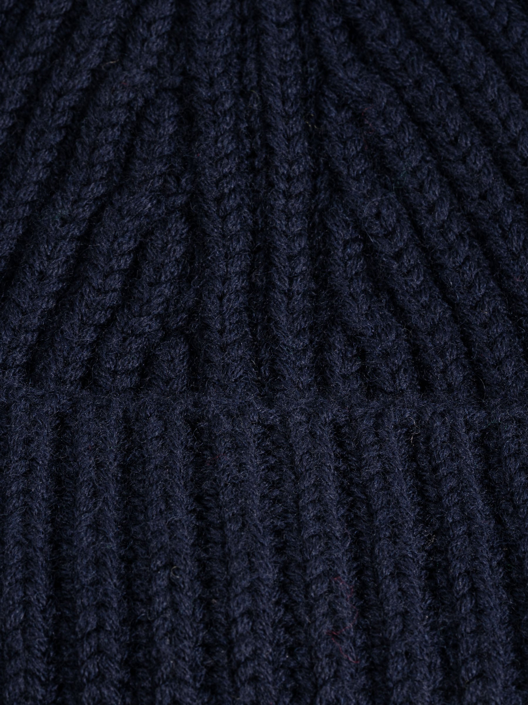 No Rooms Wool Beanie Short Navy Blue
