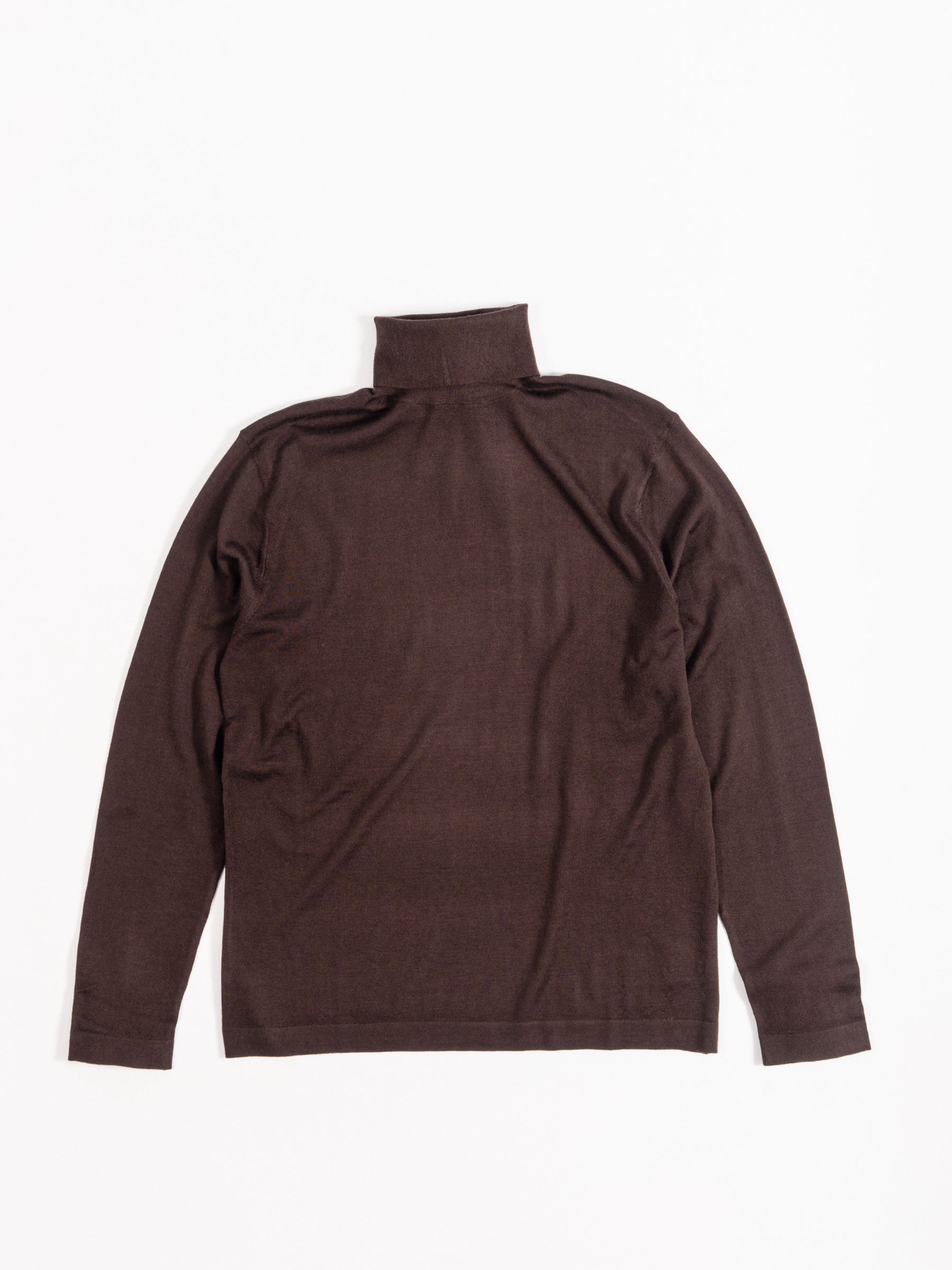 No Rooms Wool Classic Rollerneck Sweater Brown