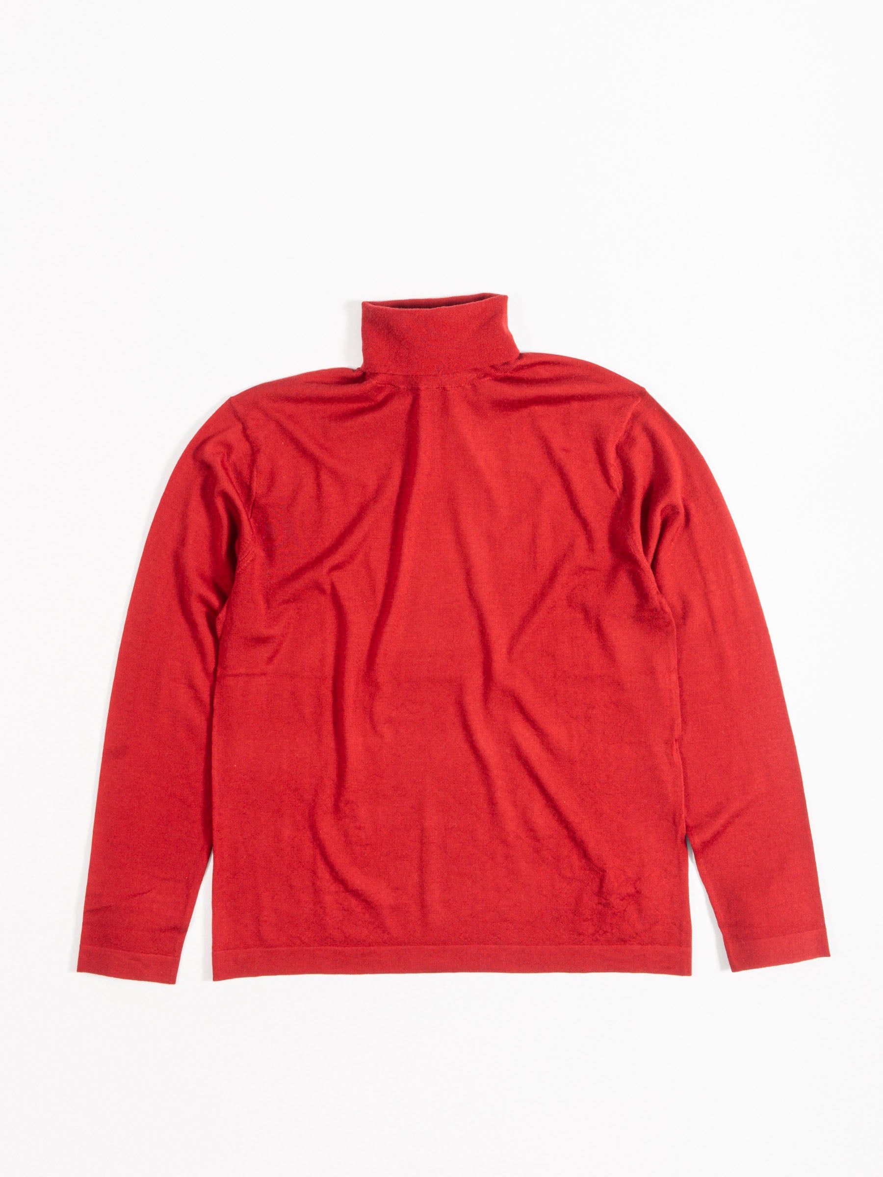 No Rooms Wool Classic Rollerneck Sweater Red
