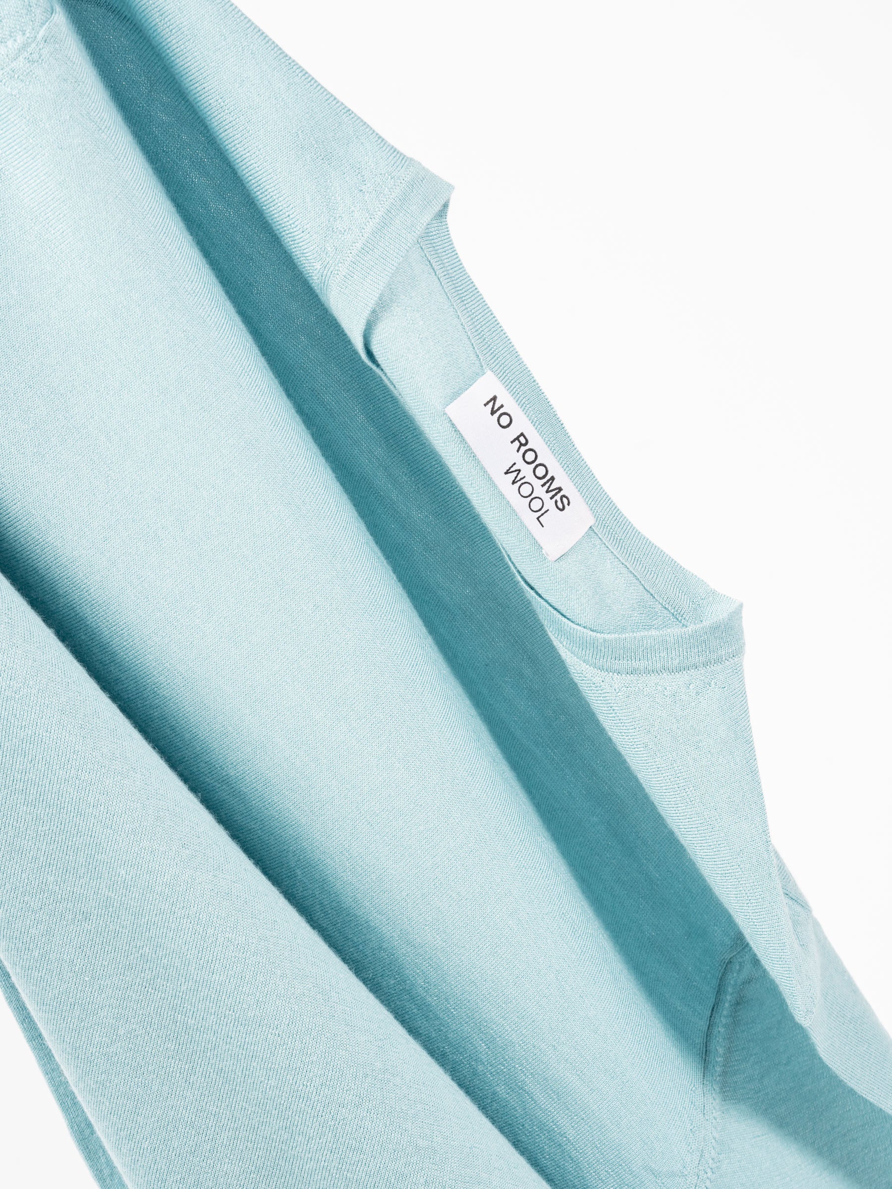 No Rooms Wool Classic Crewneck Sweater Light Blue
