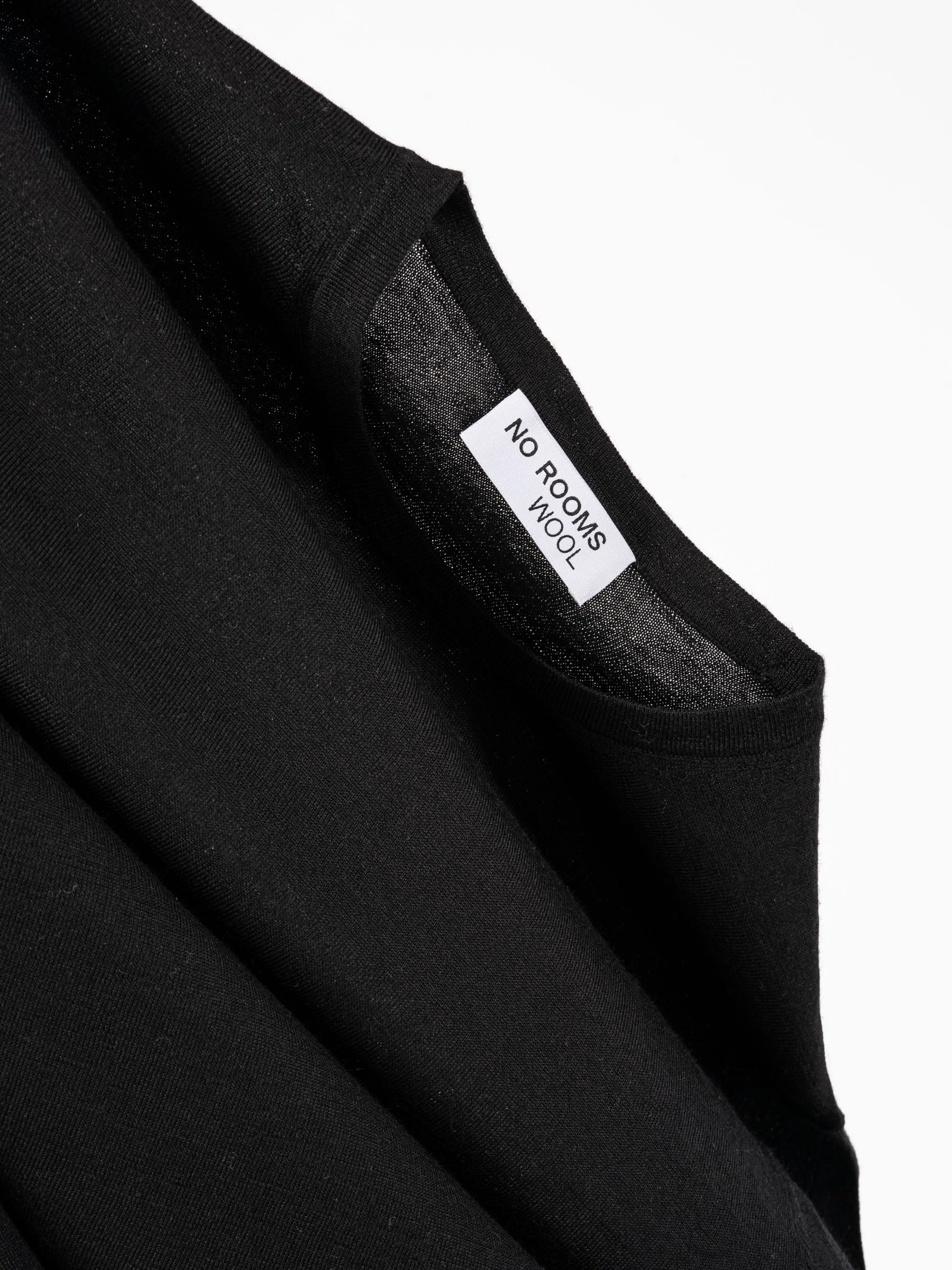 No Rooms Wool Classic Crewneck Sweater Black