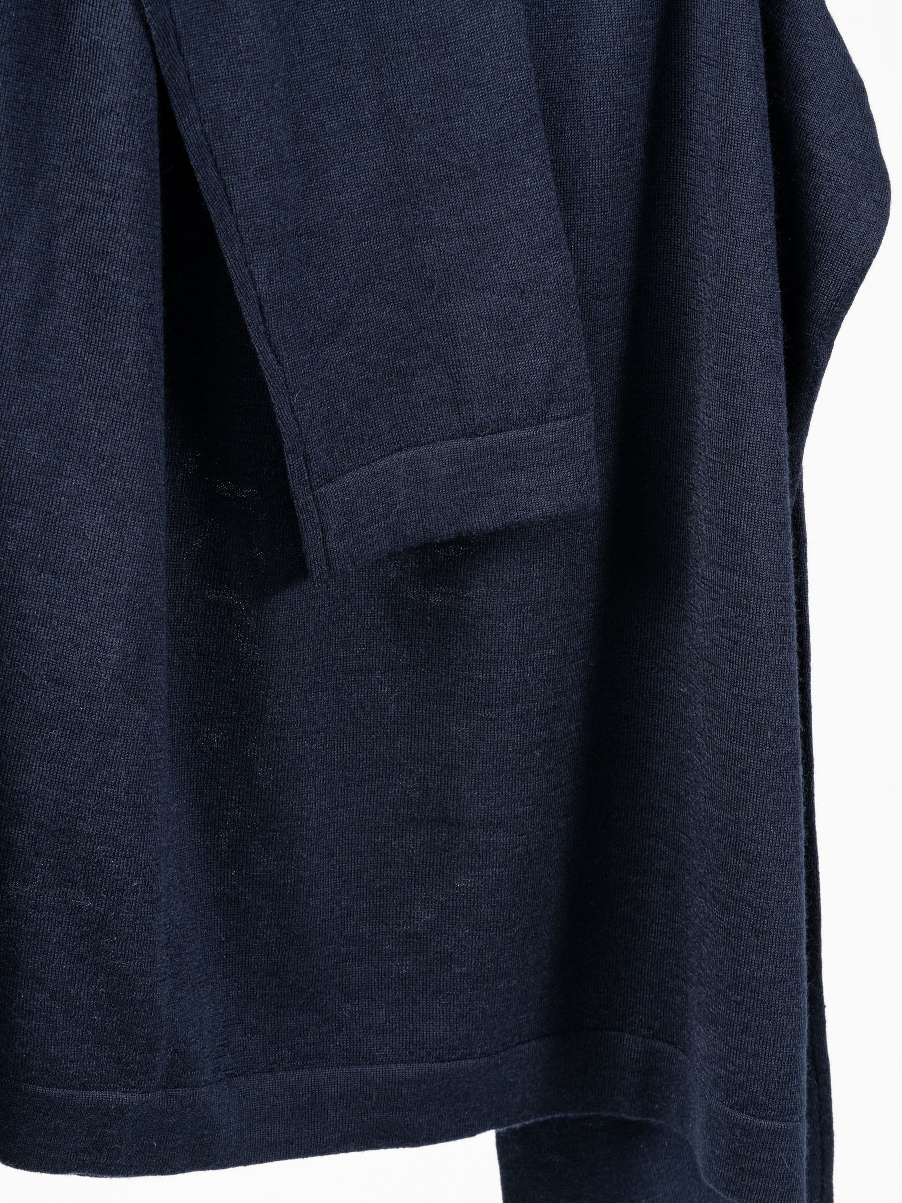 No Rooms Wool Classic Crewneck Sweater Navy Blue