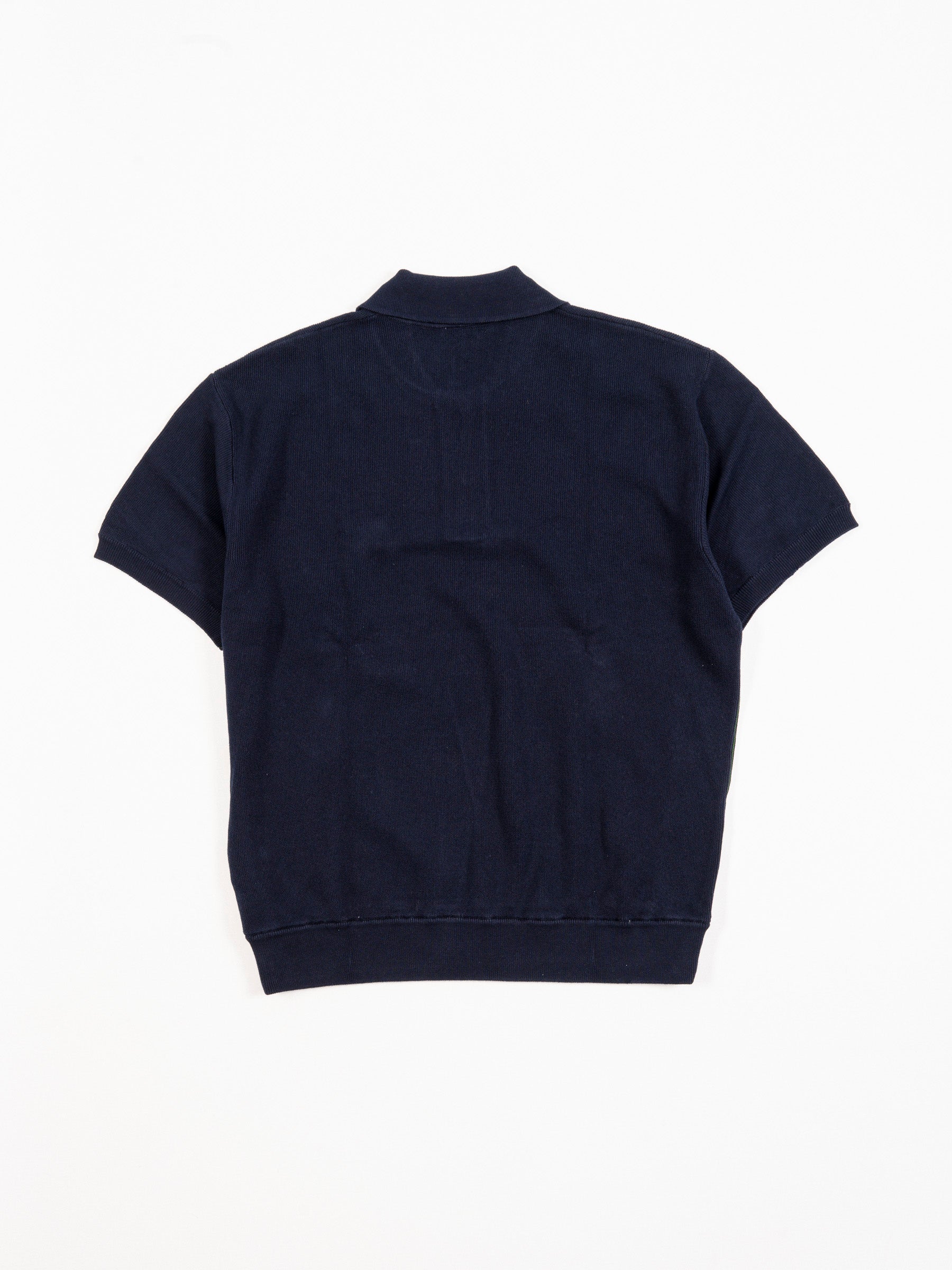 Moss Stitch Polo Marine Blue