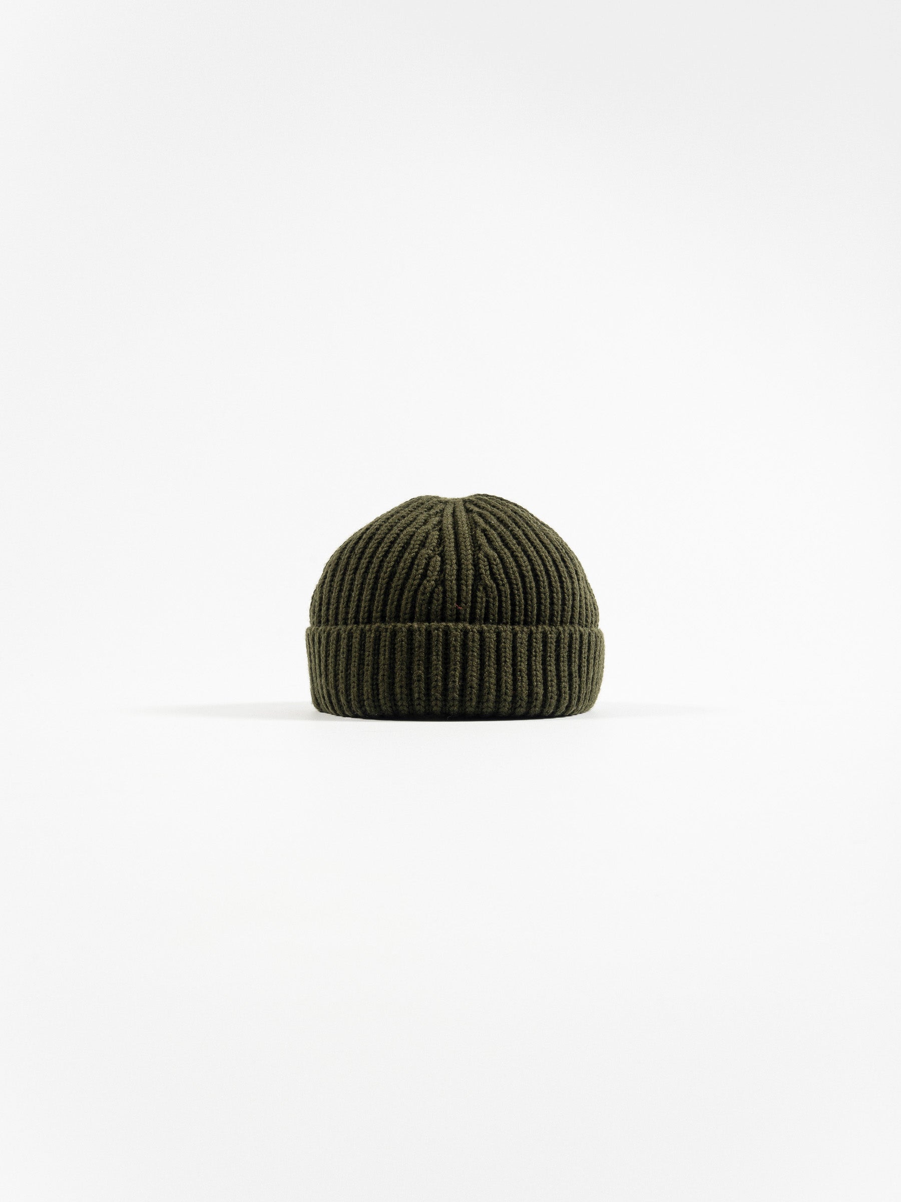 Wool Beanie Short Khaki