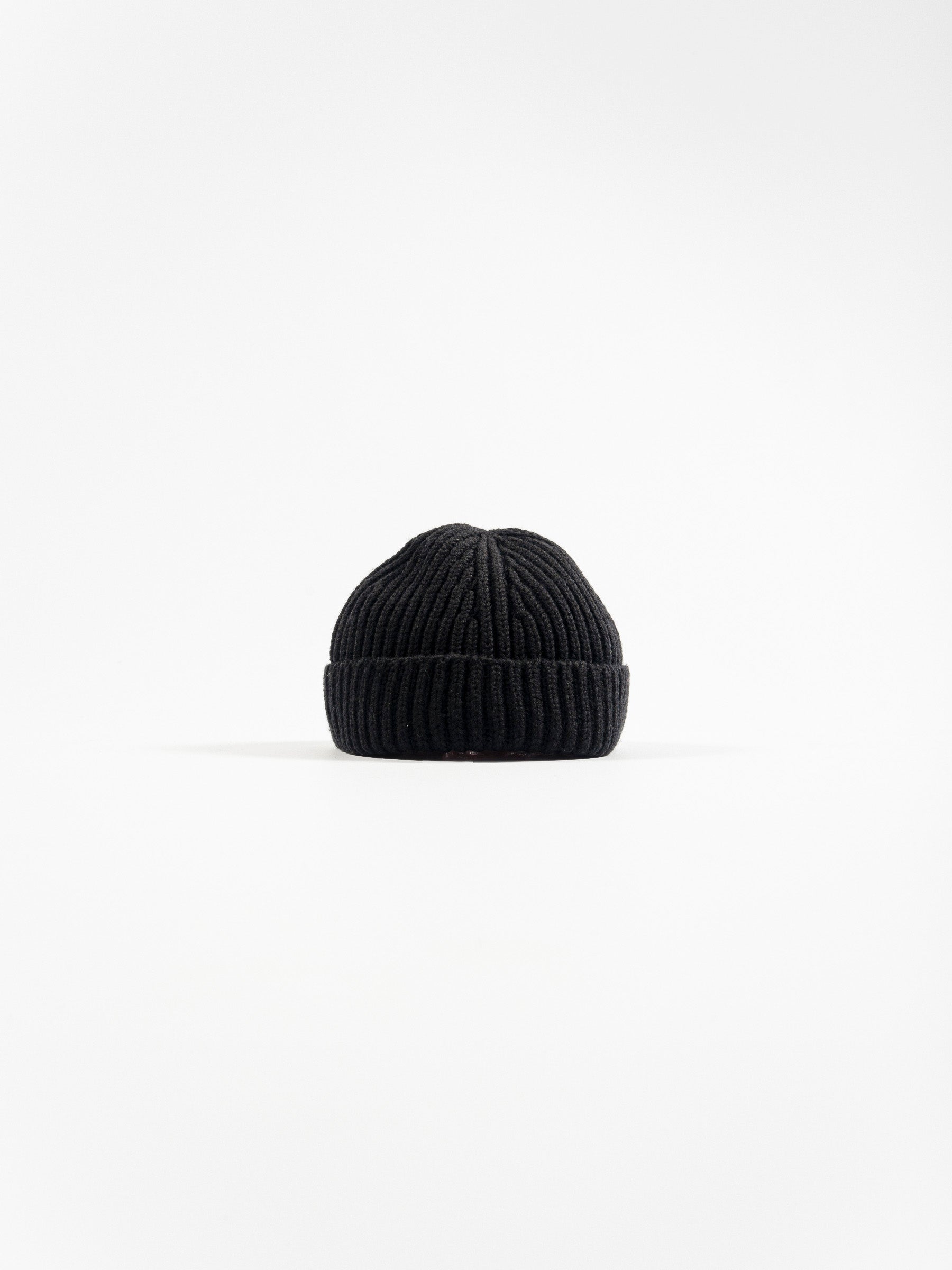 Wool Beanie Short Black