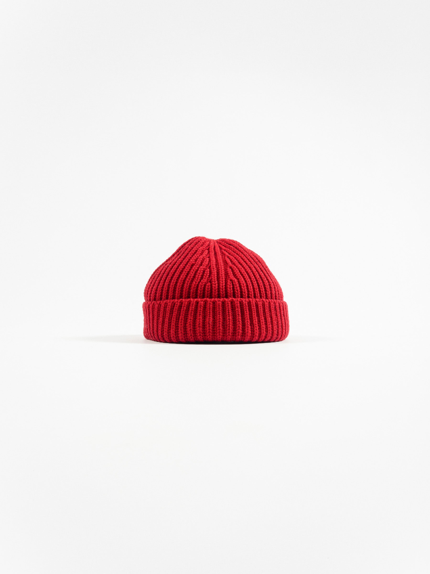 Wool Beanie Short Red