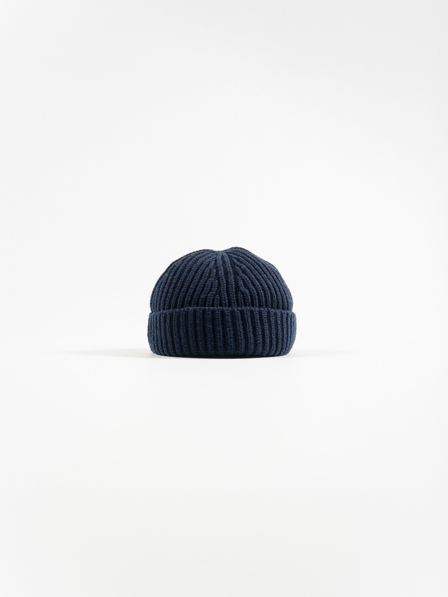 Wool Beanie Short Navy Blue