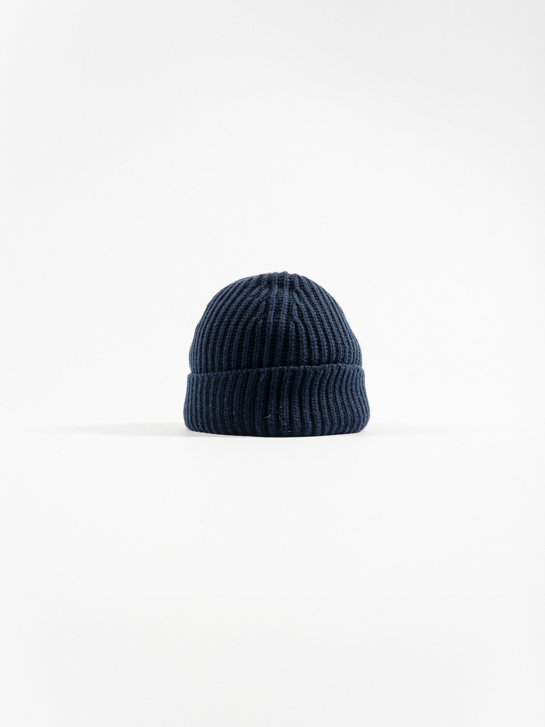 No Rooms Wool Beanie Long Navy Blue