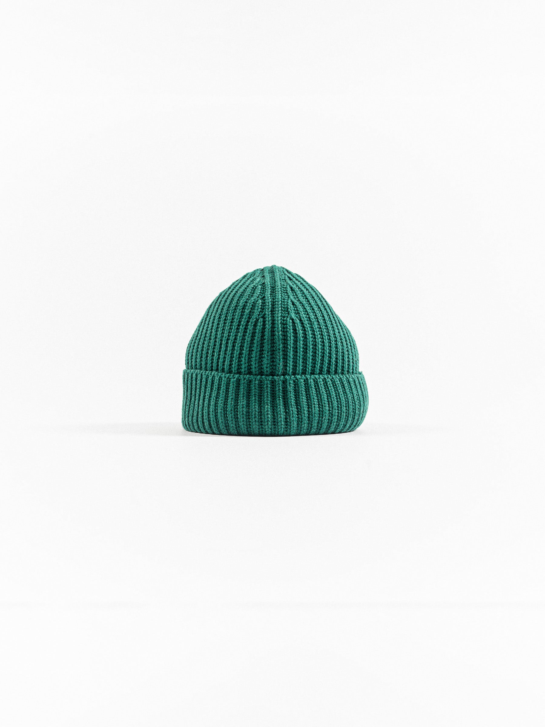 Wool Beanie Long Green