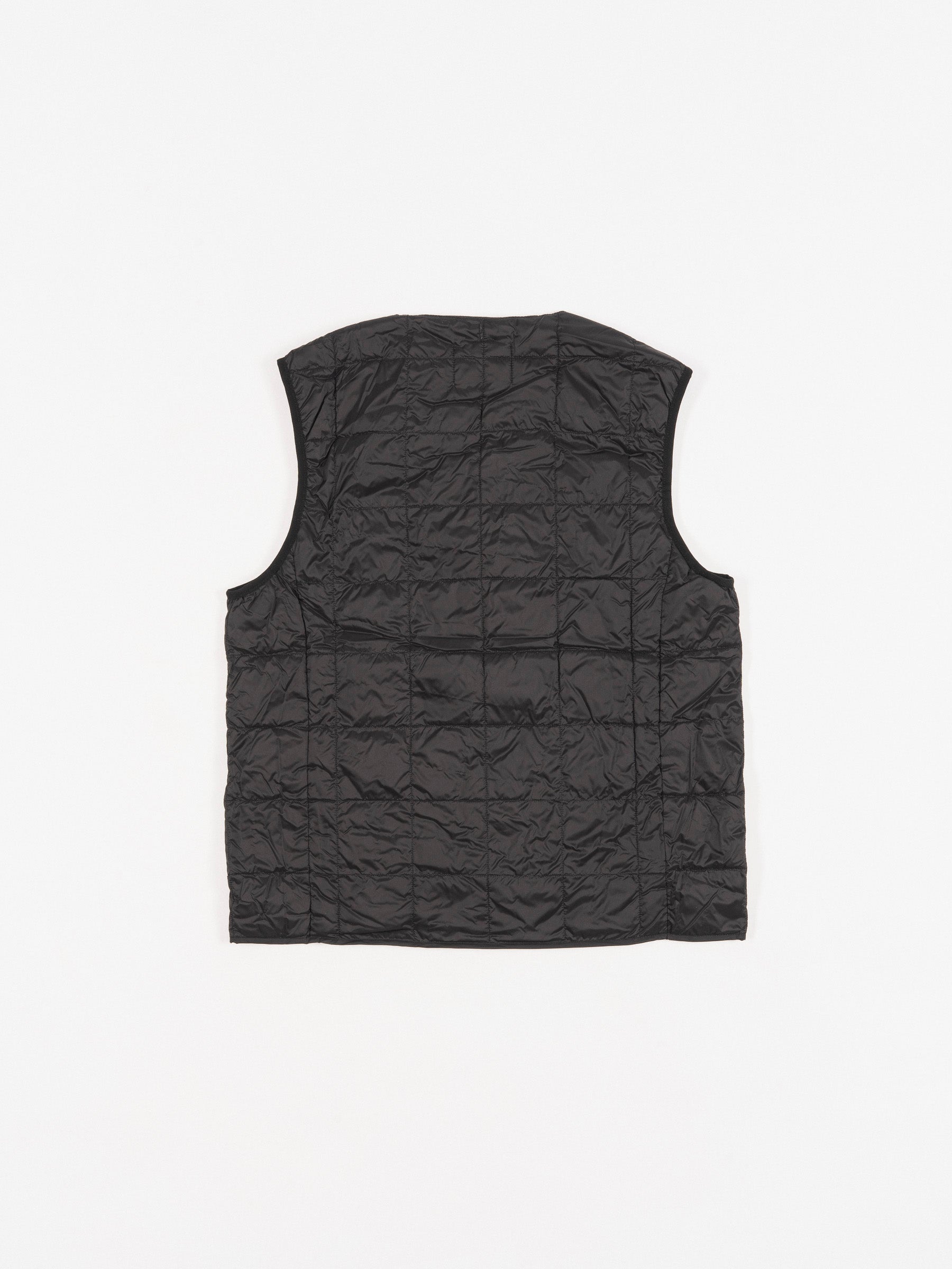 Crew Neck Button Down Vest Black