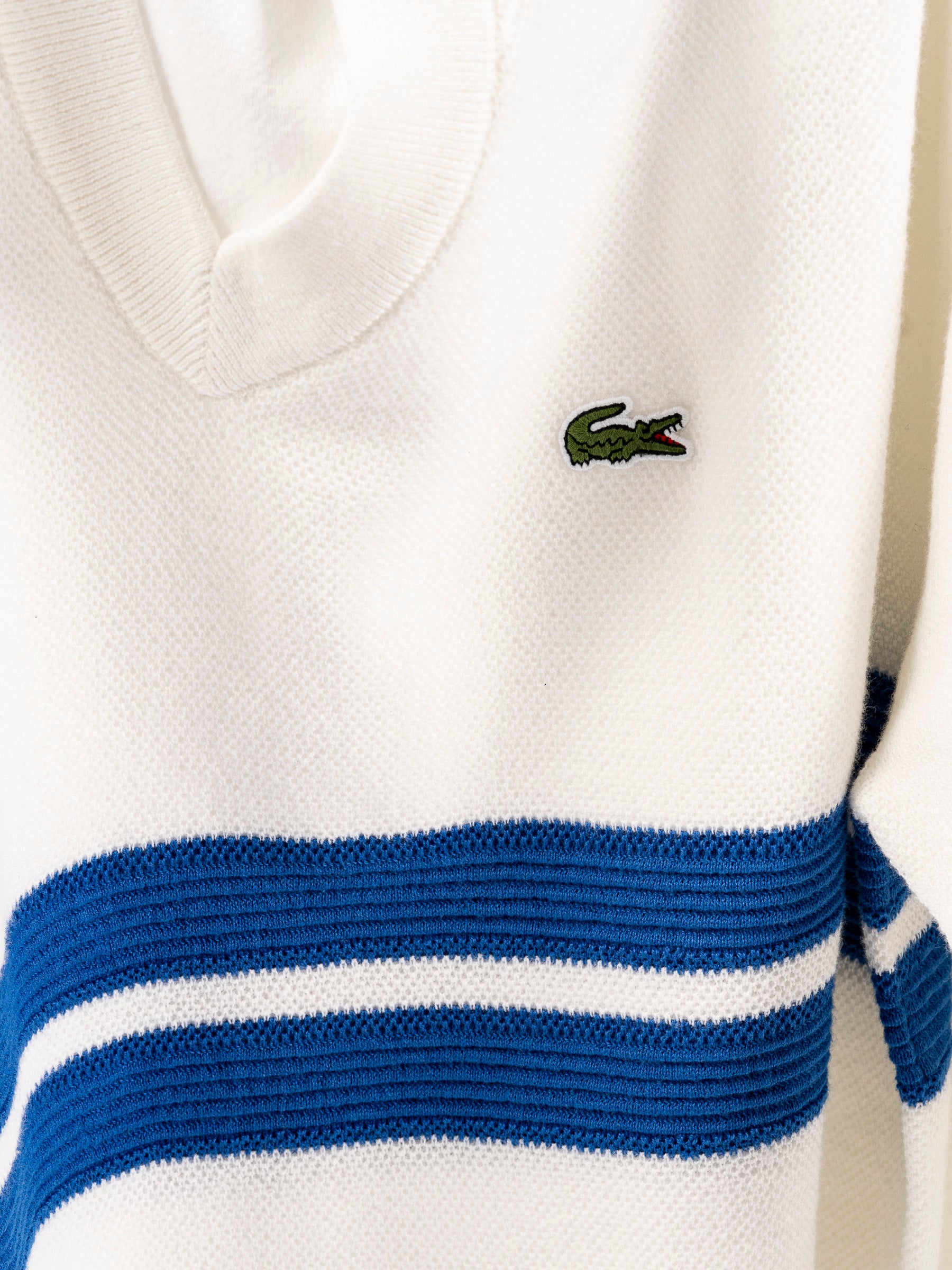 Double Sided Piquee V-Neck White