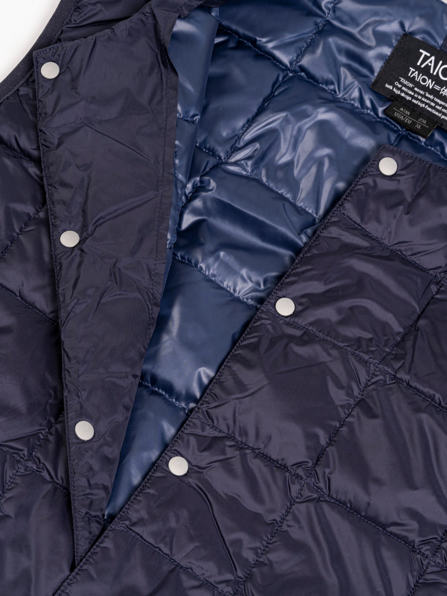 Crew Neck Button Down Vest Navy