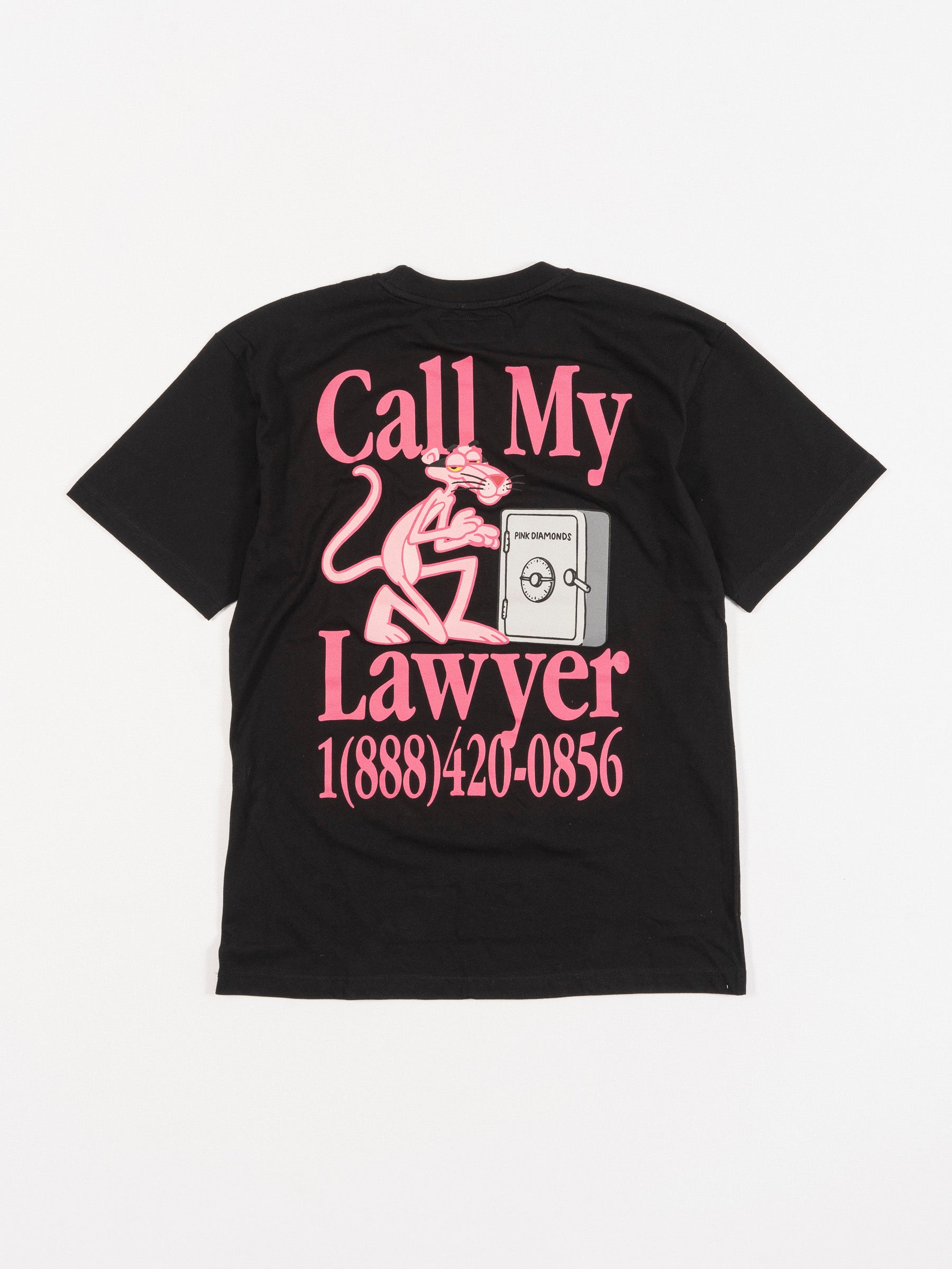 Pink Panther Call My Lawyer Tee Black