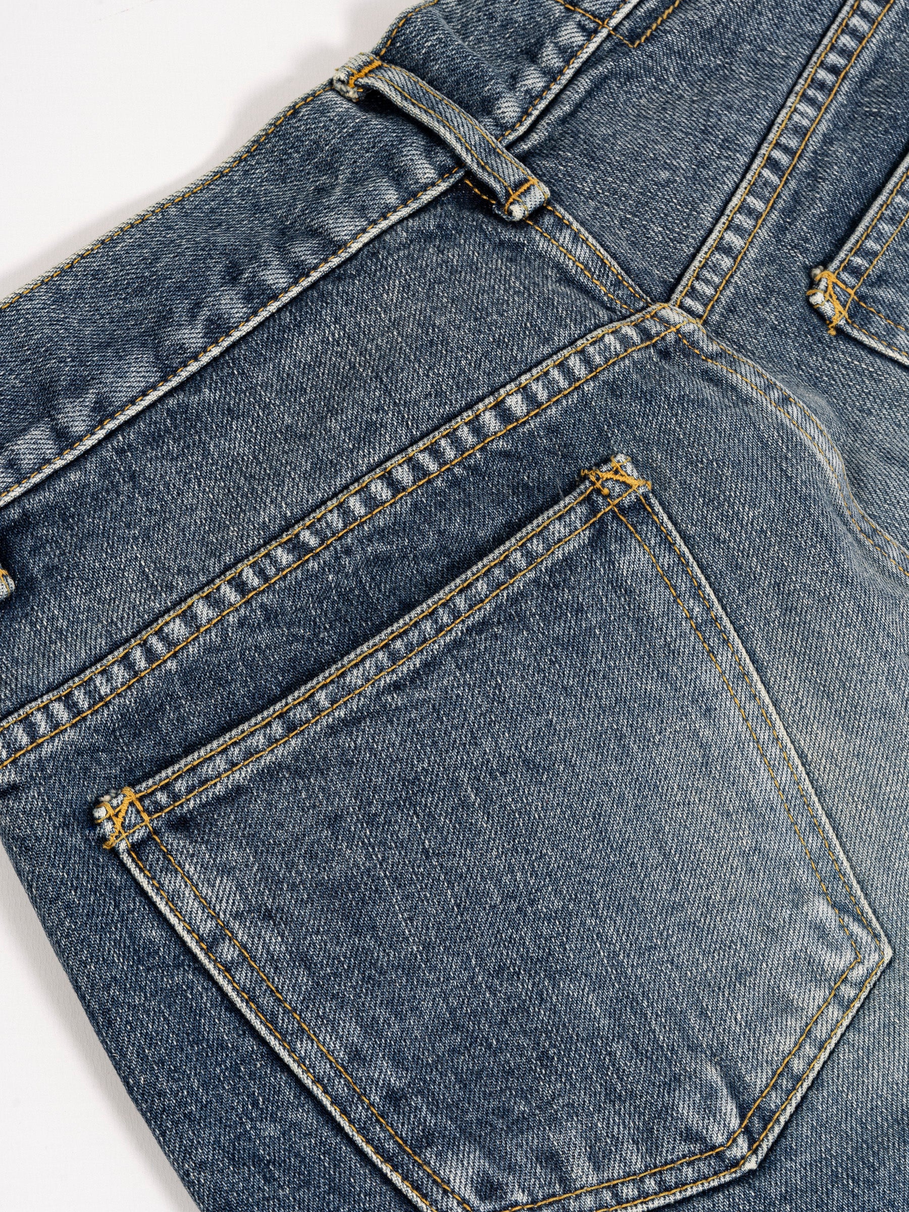 5 Pocket Denim Indigo Bleach Blue