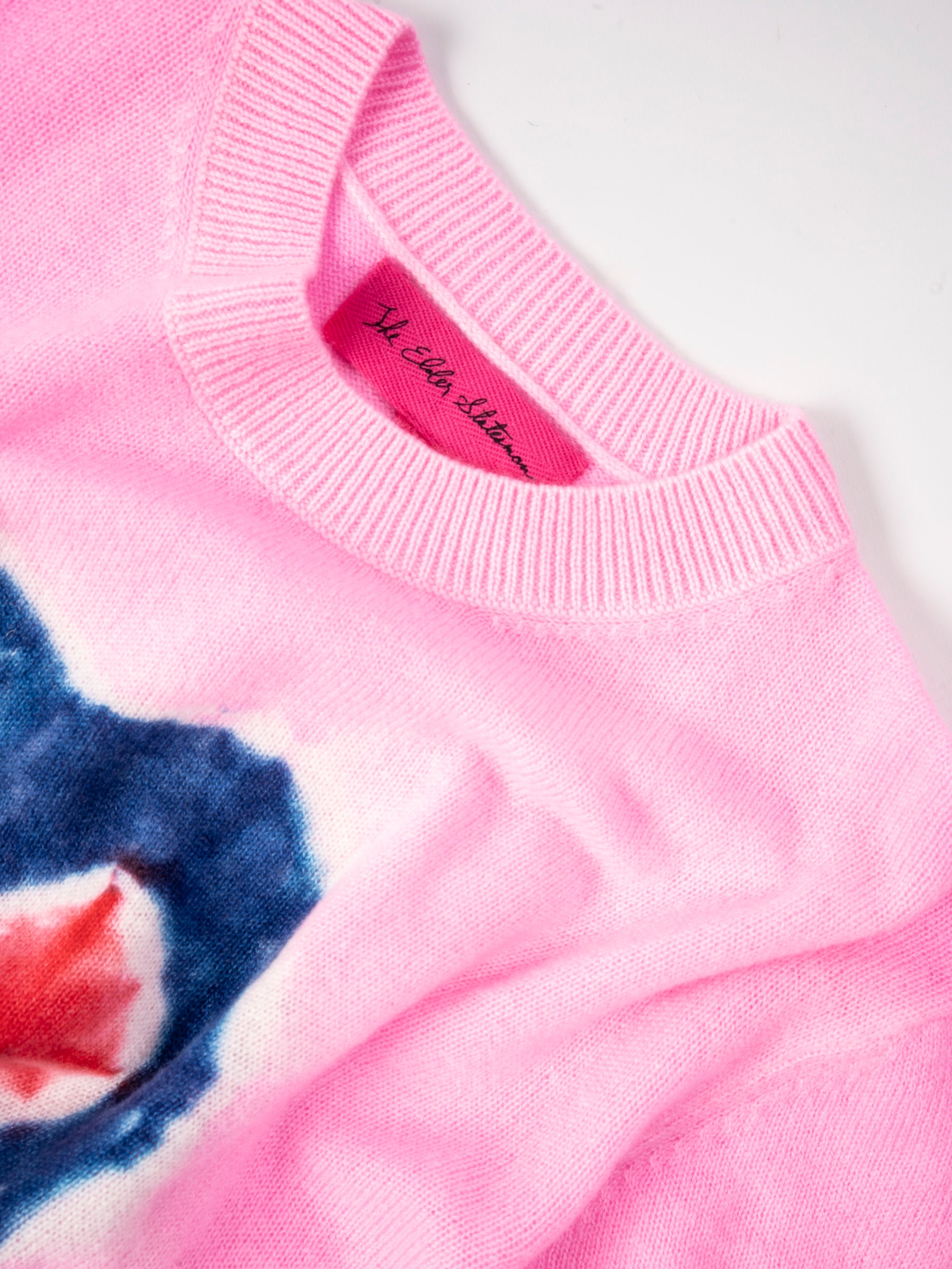 Heart Dye Crew Sweater Pink