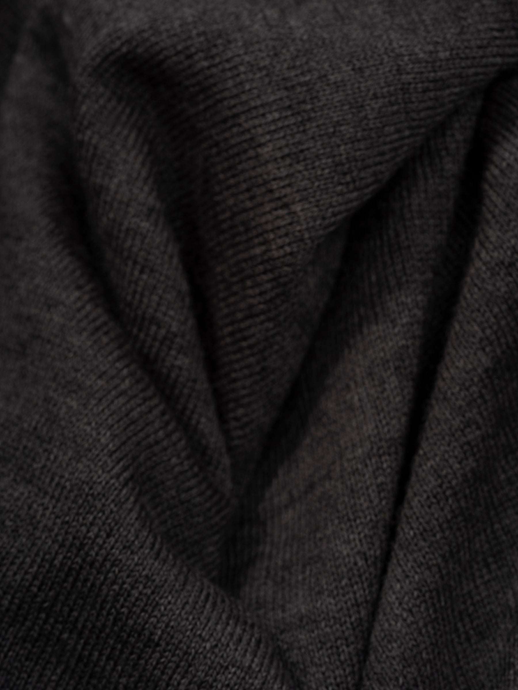 Base Merino Polo Knit Dark Grey