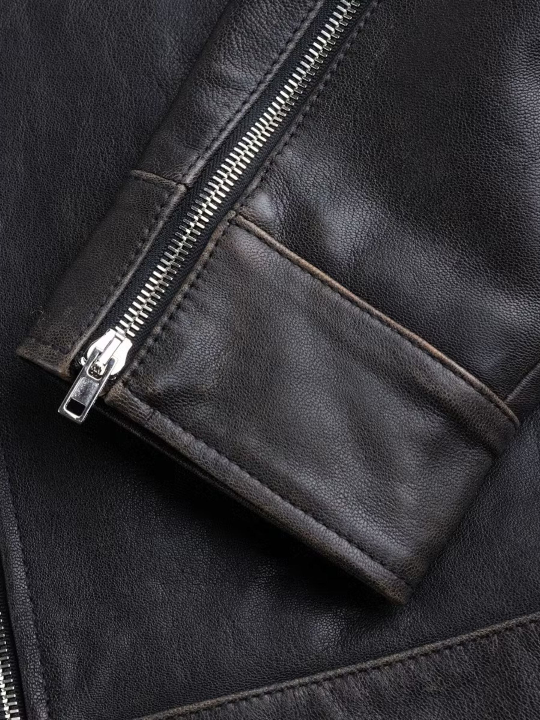 Berner Kuehl Moto Distressed Leather Jacket Black