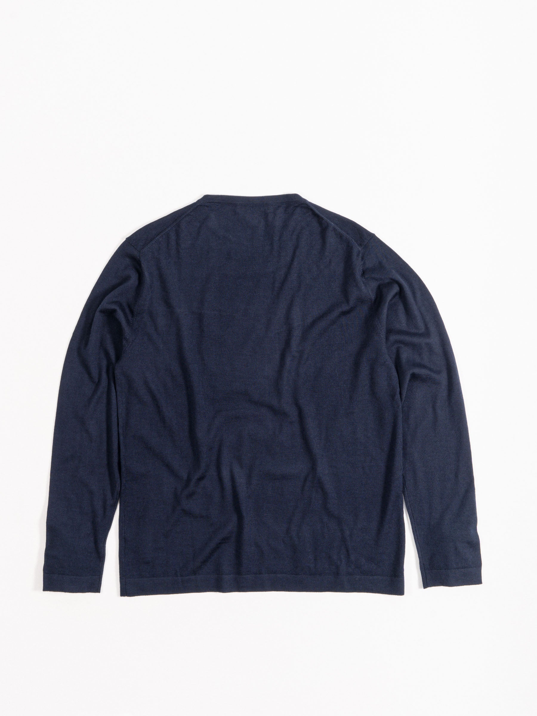 Wool Classic Crewneck Sweater Navy Blue