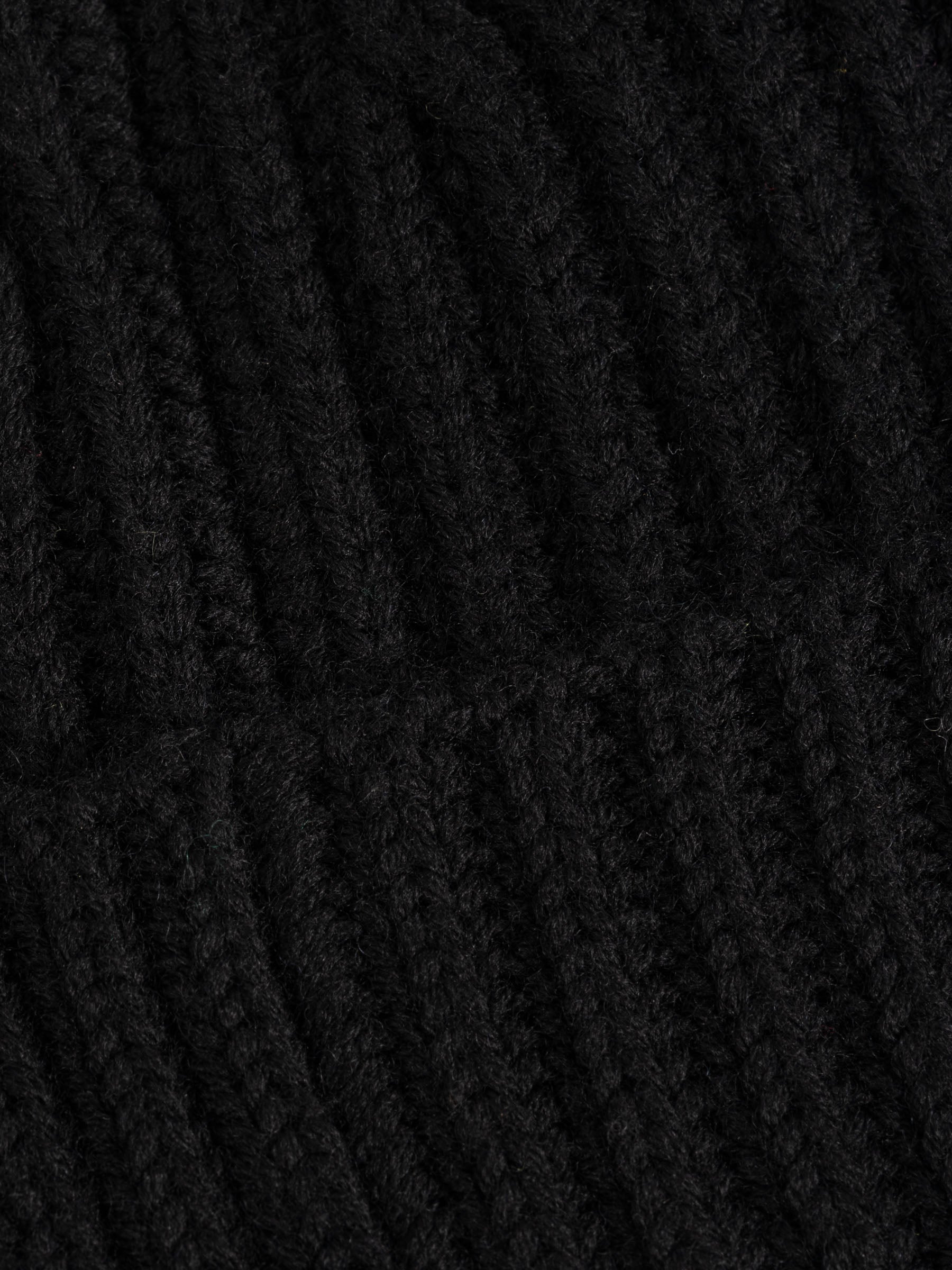 Wool Beanie Long Black