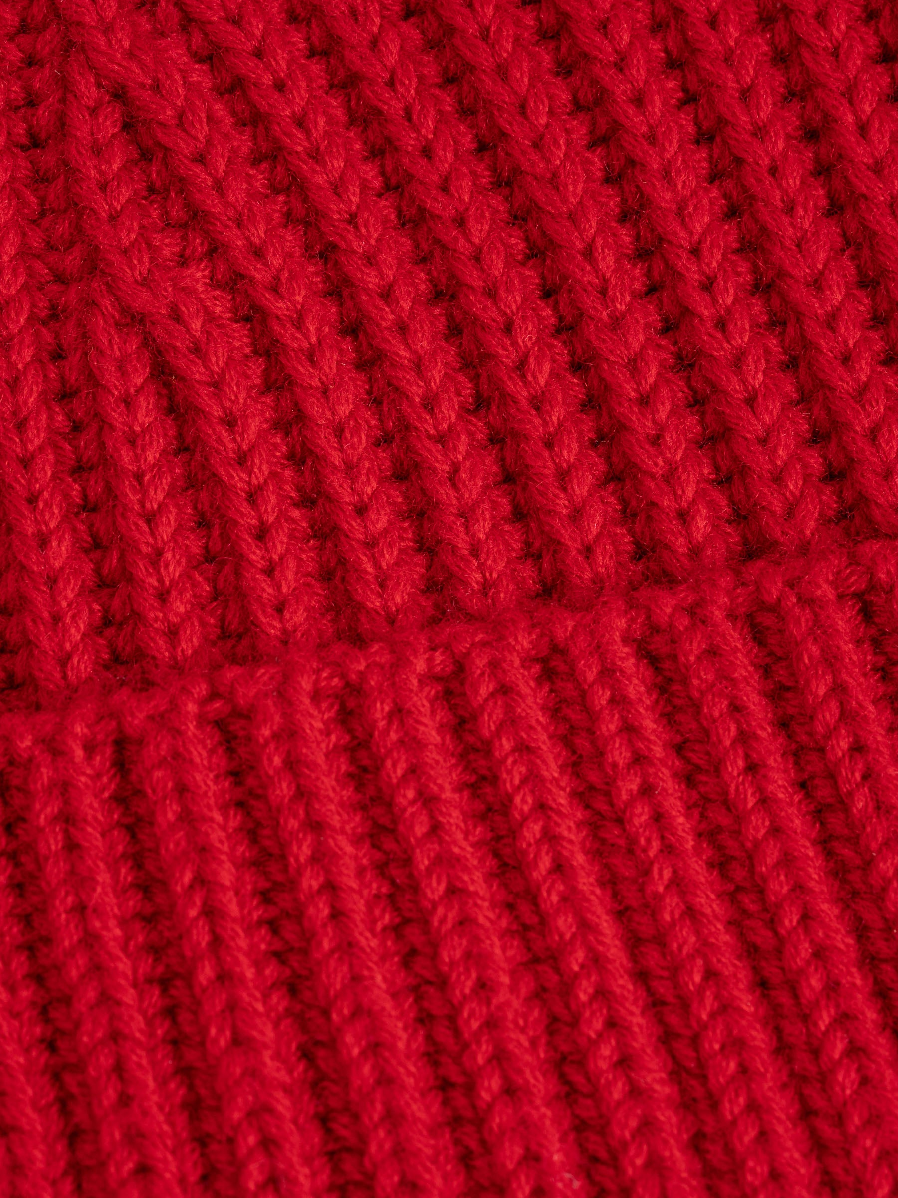 Wool Beanie Long Red
