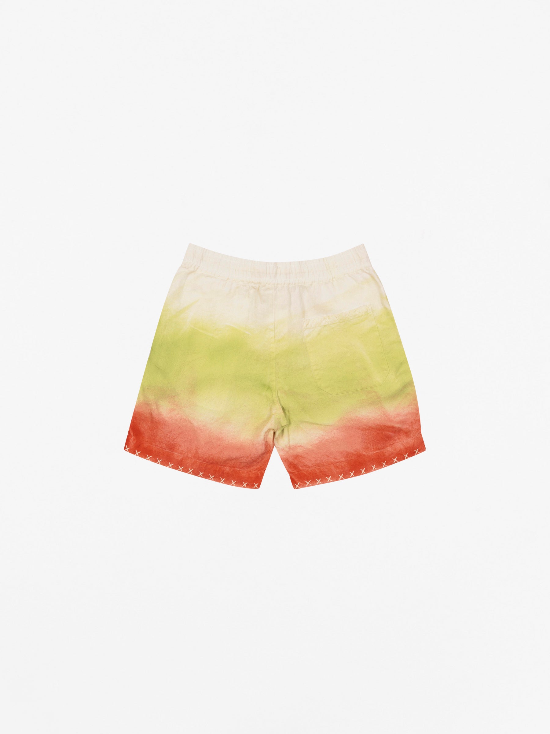 Sulfur Gradient Crop Shorts White/Green