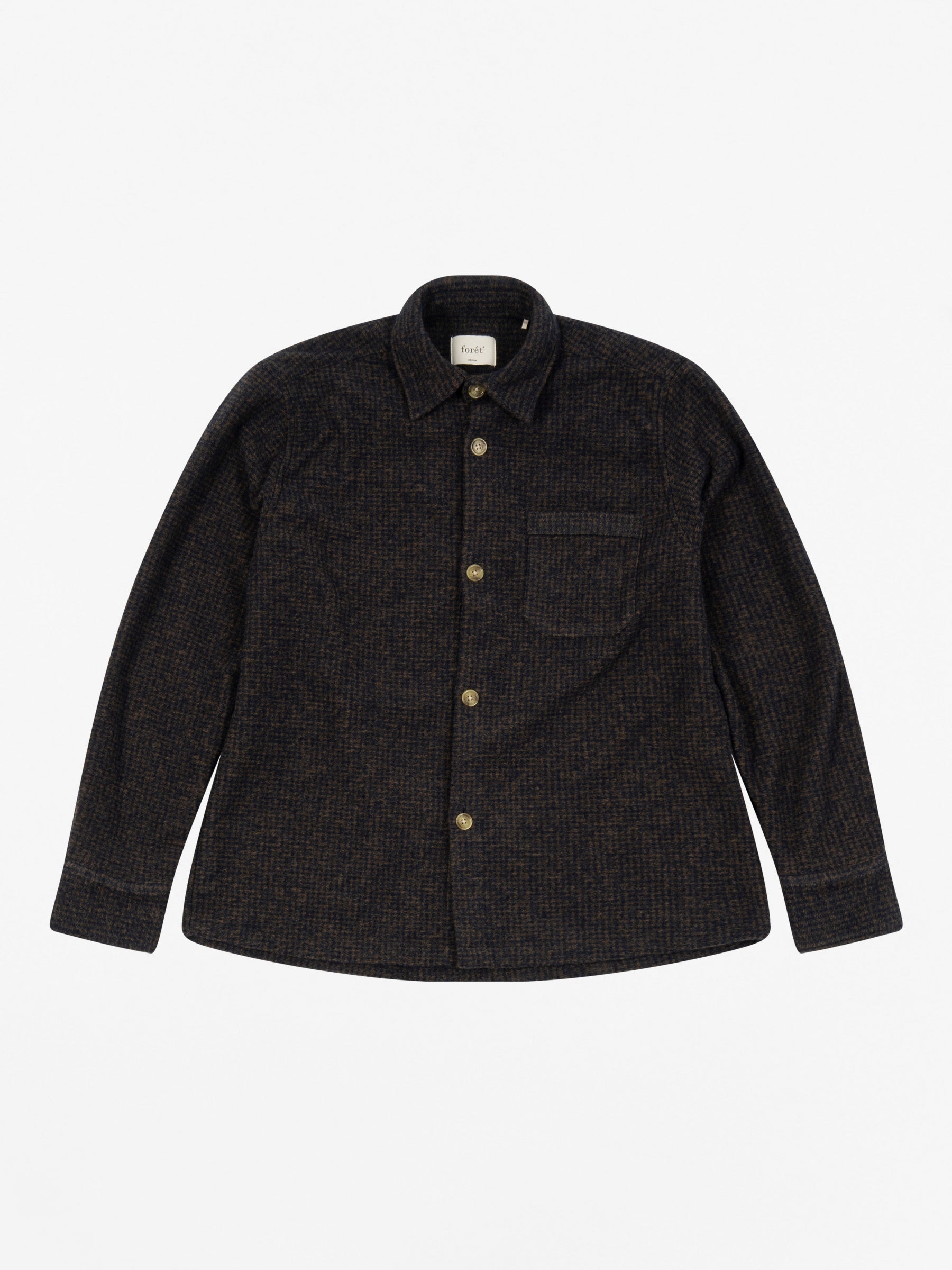 Ivy Wool Shirt Check Navy Blue