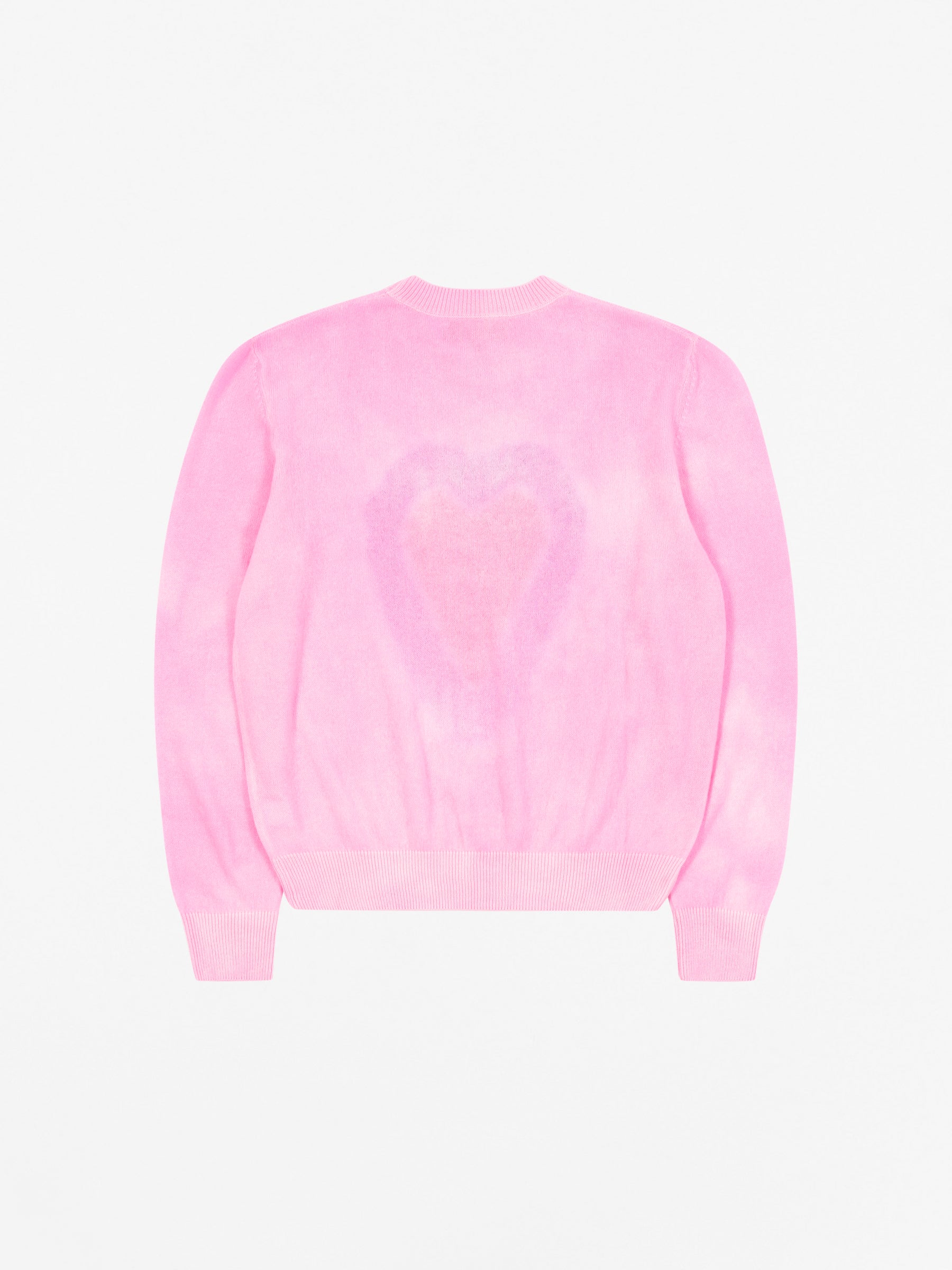 Heart Dye Crew Sweater Pink