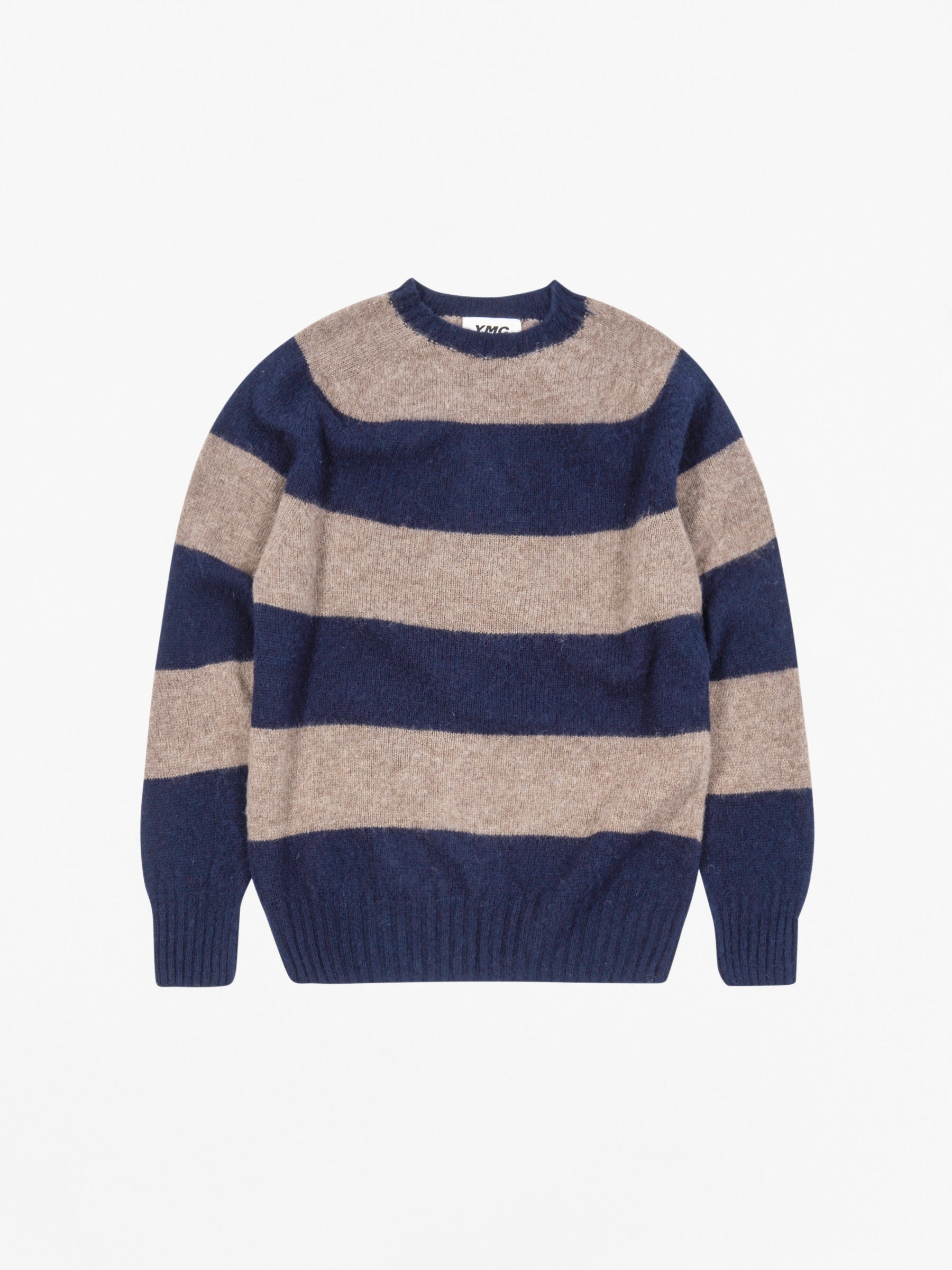 Suedehead Stripe Jumper Navy/Camel