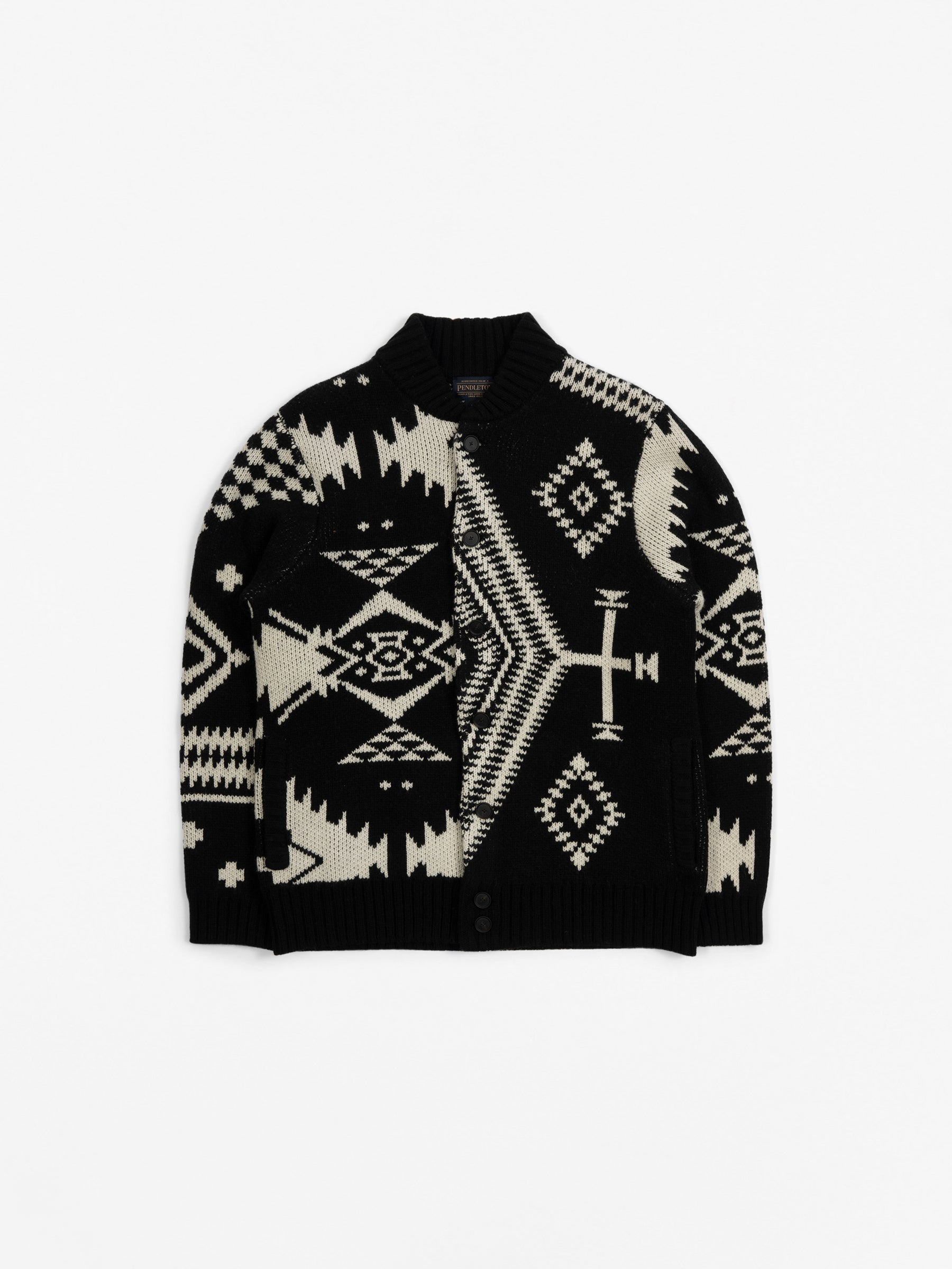 Patchwork Icons Bomber Cardigan Black/White