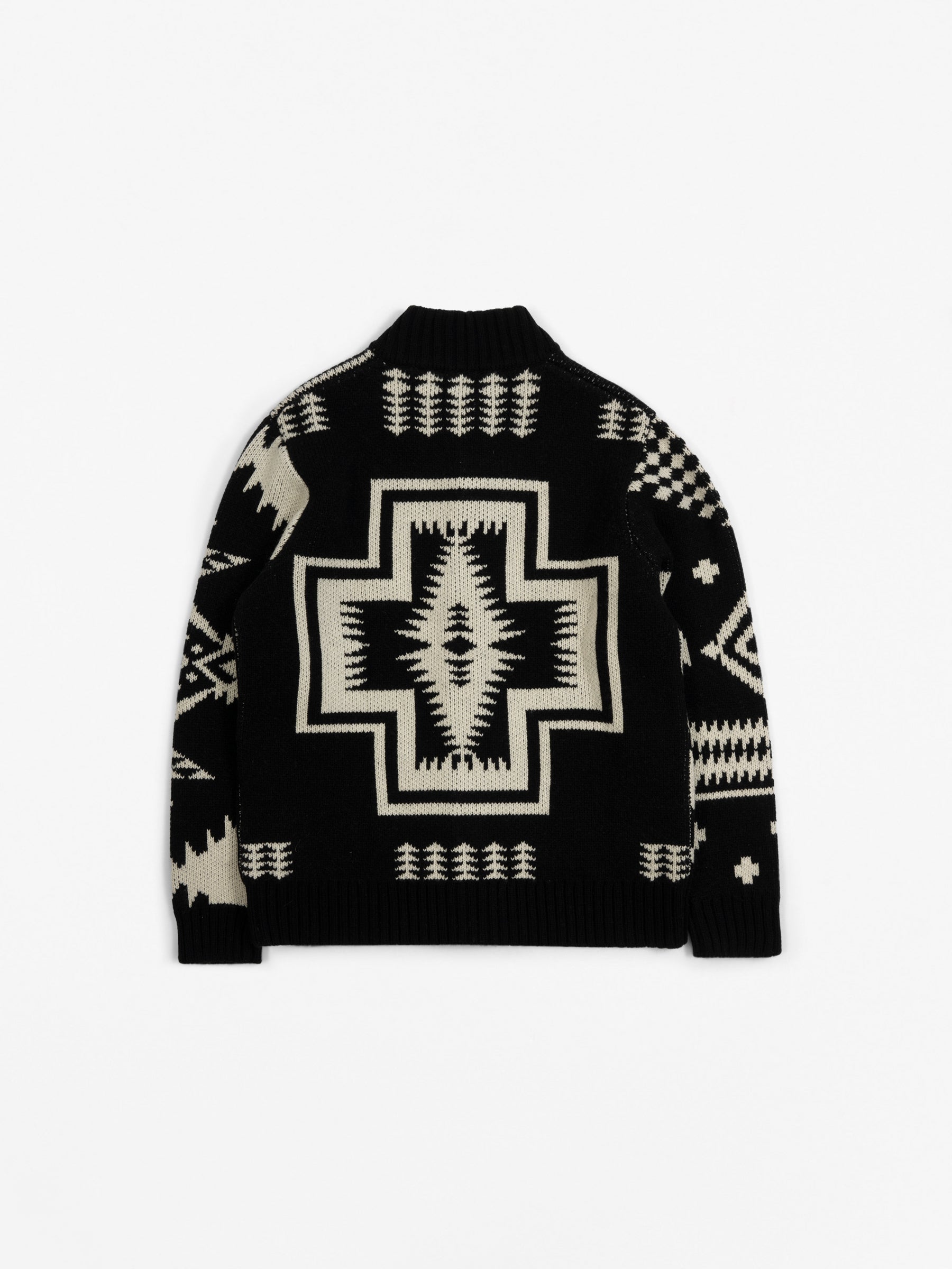 Patchwork Icons Bomber Cardigan Black/White