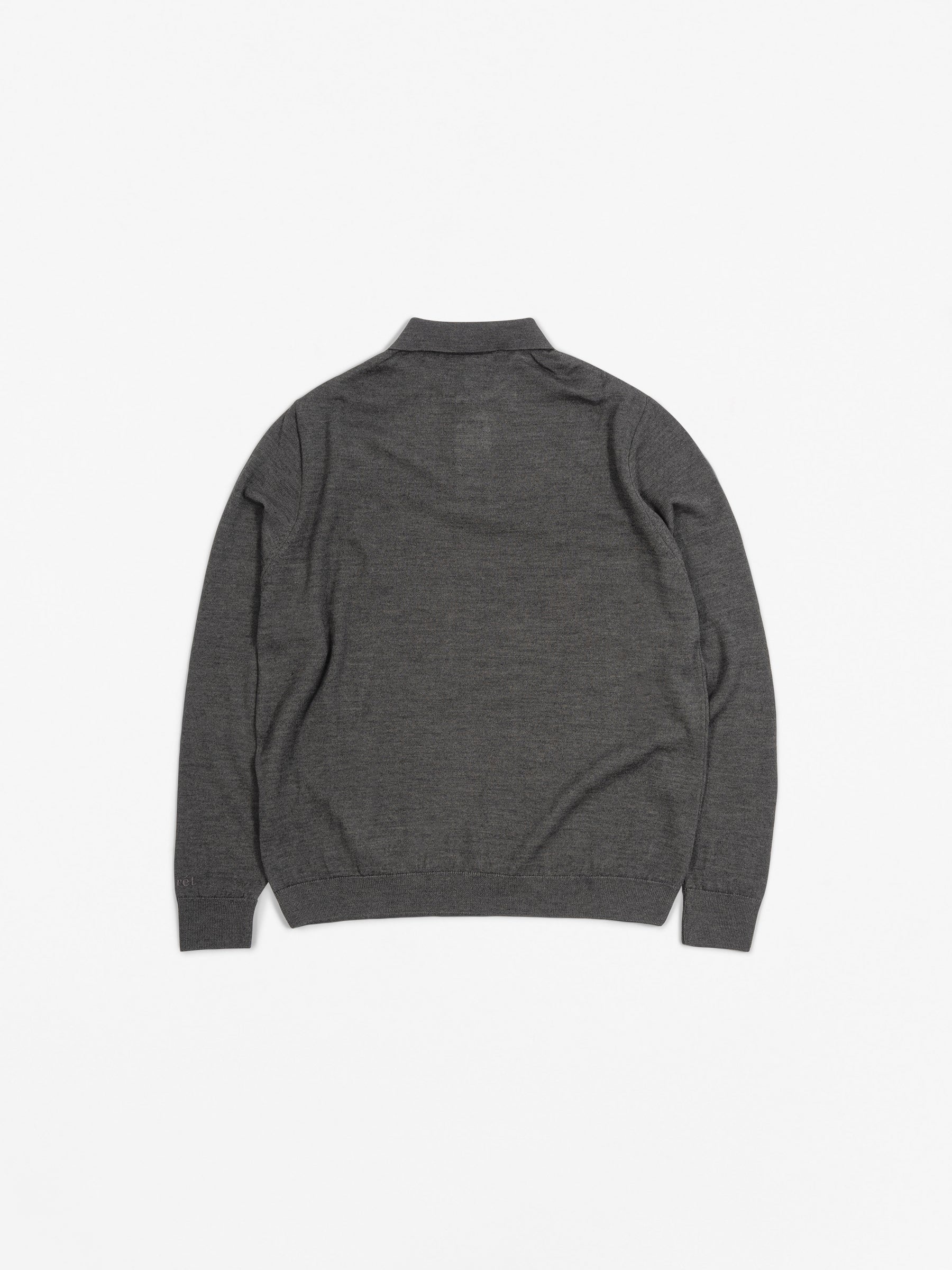 Base Merino Polo Knit Dark Grey