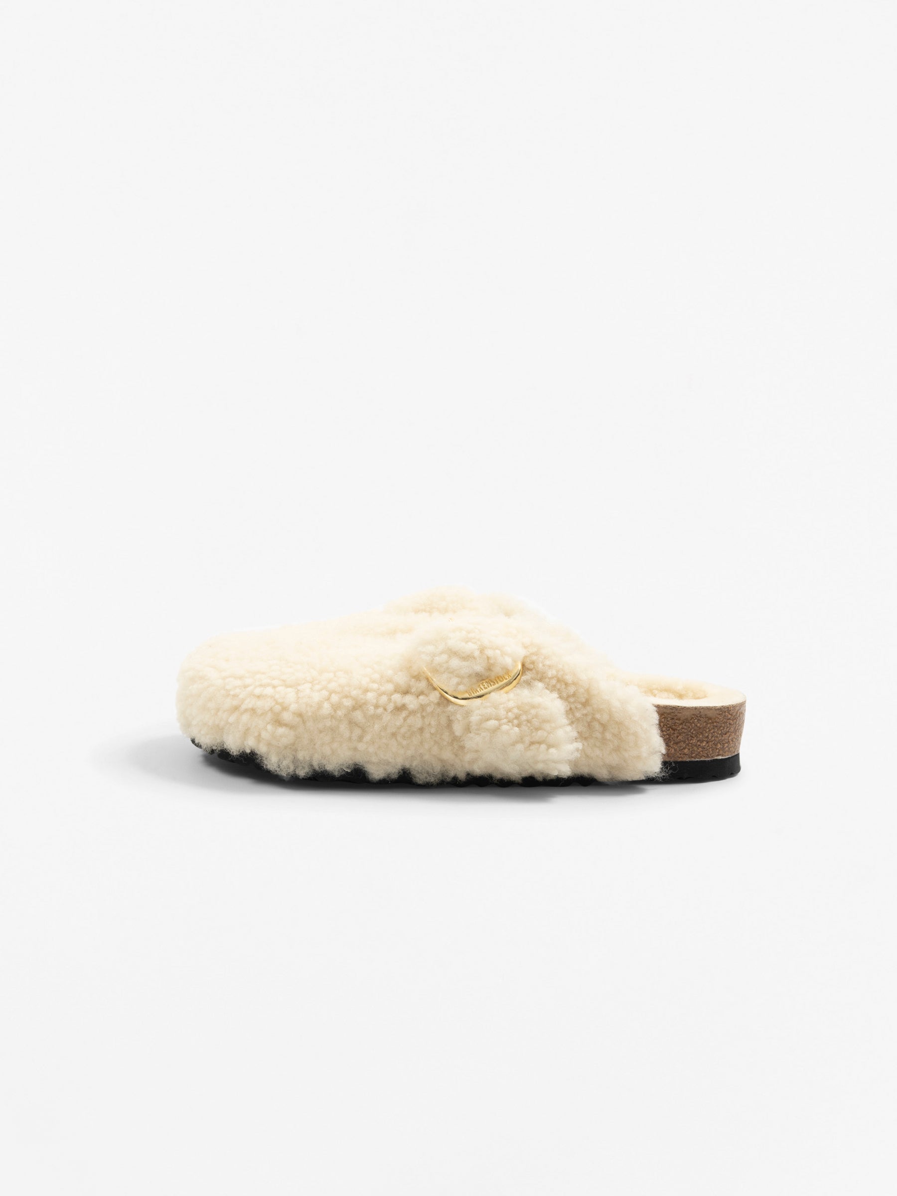 Boston Big Buckle Fur Shearling Eggshell