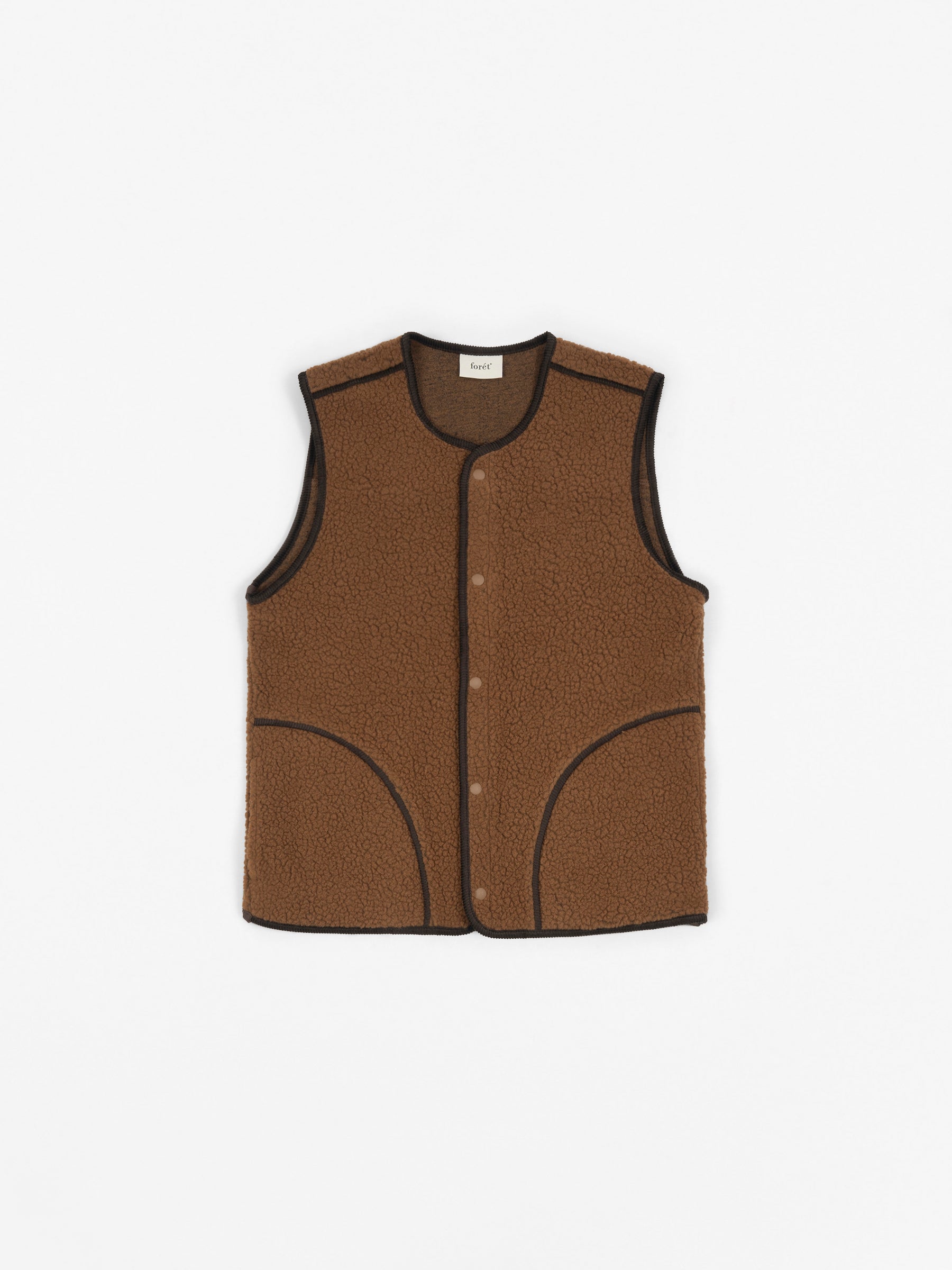 Tulip Sherpa Fleece Vest Brown