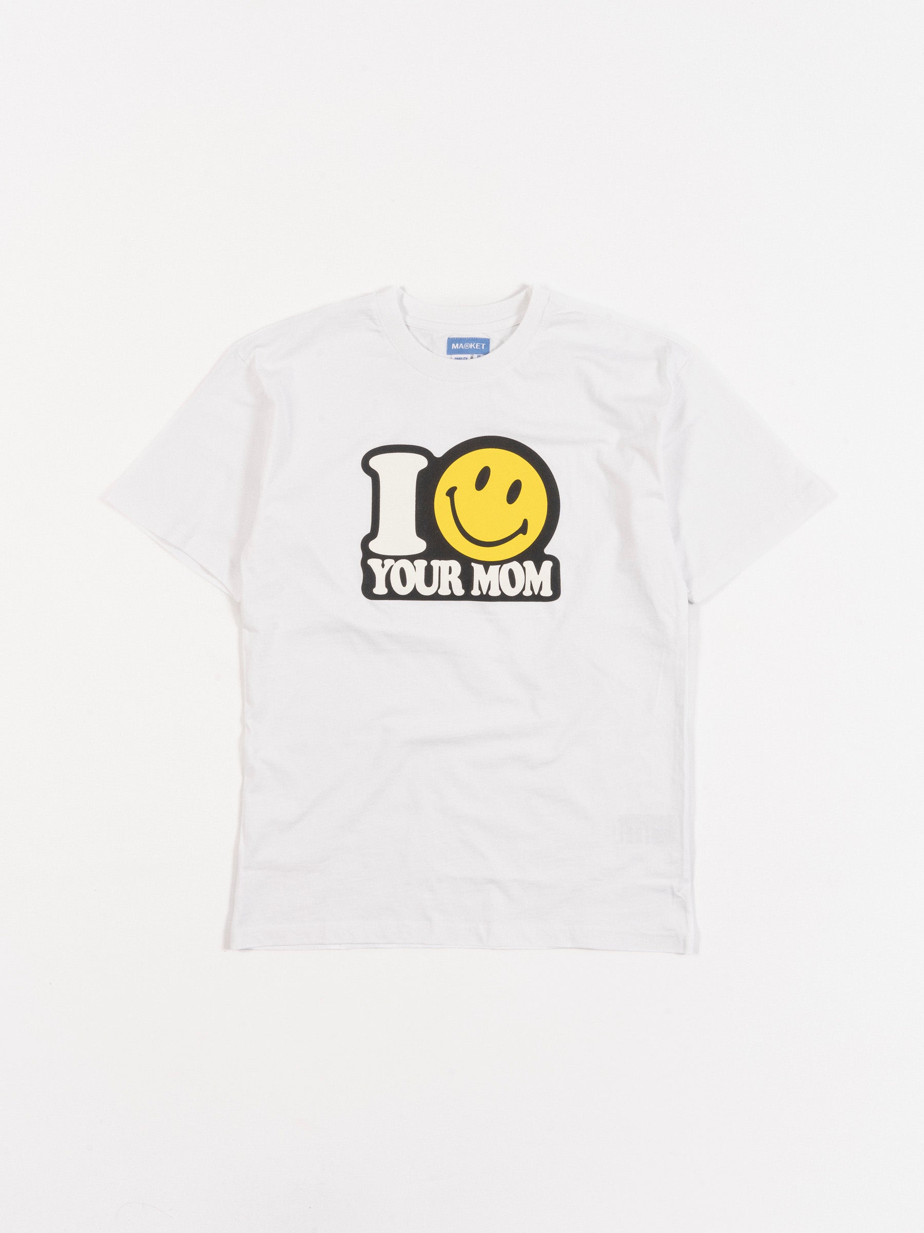 Smiley Your Mom Tee White