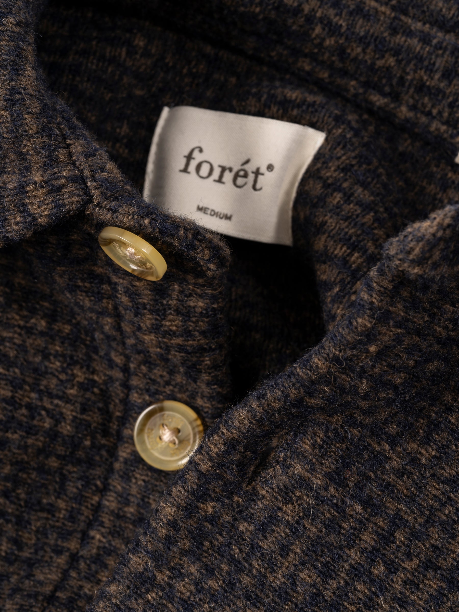 Ivy Wool Shirt Check Navy Blue