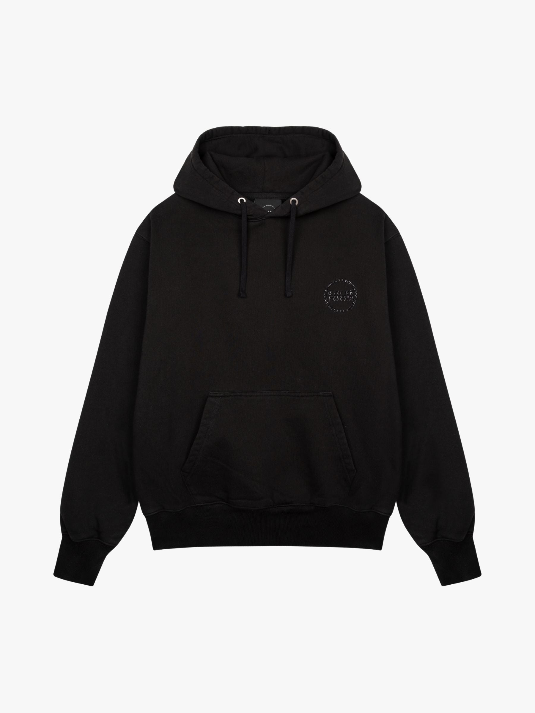 Boiler Room Rhinestone Hooded Sweater Stone Wash Black